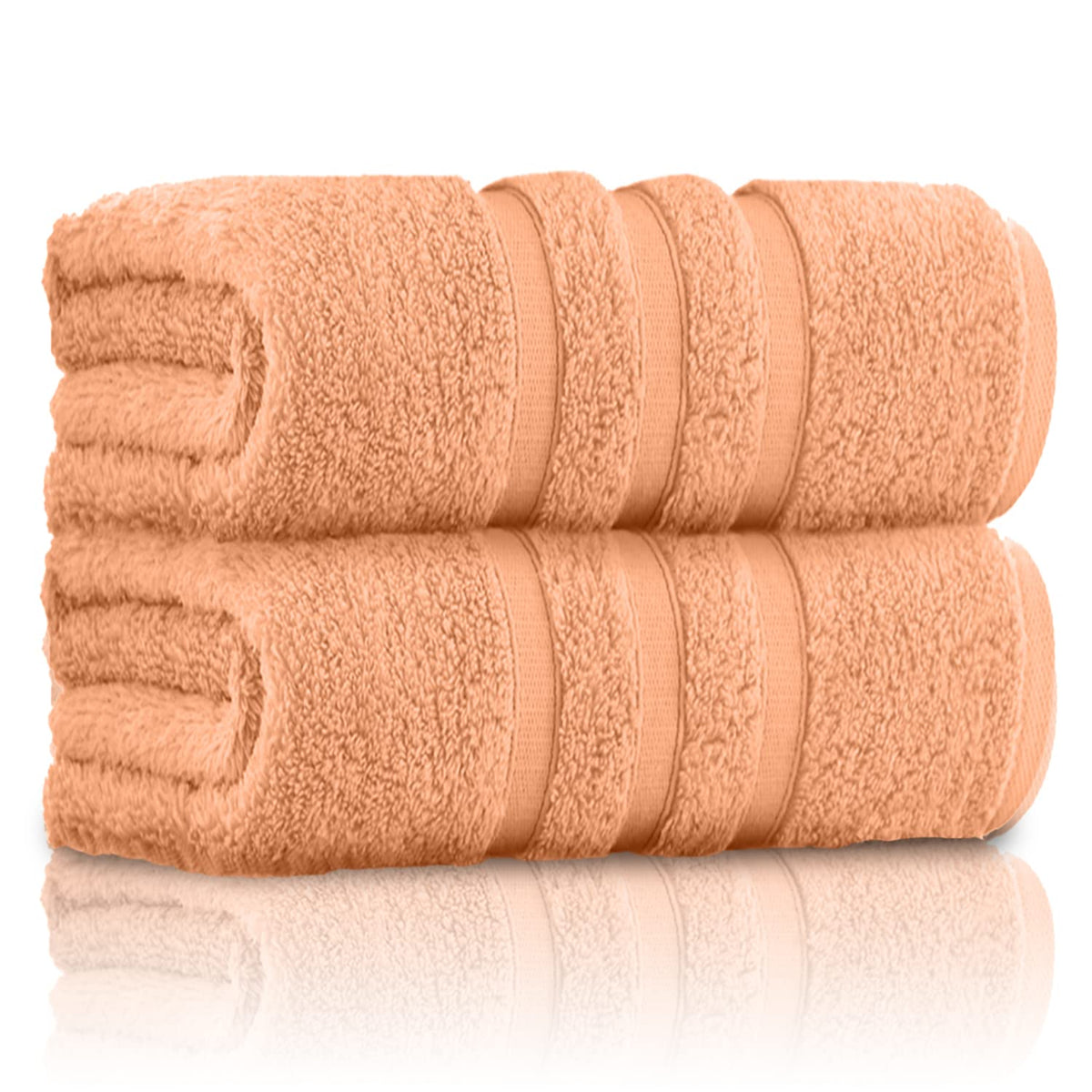 GC GAVENO CAVAILIA 100% Ringspun Cotton, Luxury 550 GSM Zero Twist Towel, Egyptian, Peach, 80x140 Bath Sheet