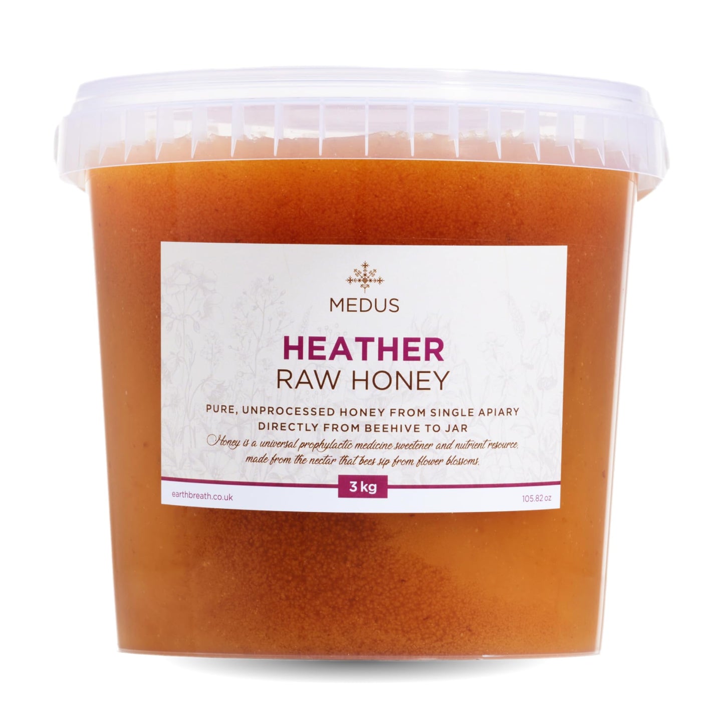 Earthbreath Heather Raw Honey 3kg? 100% Raw & Natural ? Sustainably Harvested ? Rich in Natural Goodness ? No Artificial Additives