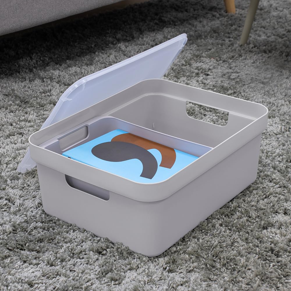Sunware Sigma Home Storage Box, Light Grey, 24 Litre