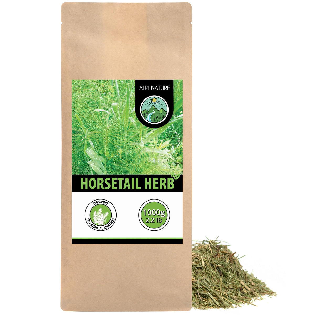 Alpi Nature Horsetail Tea 1kg 2.2 lb, Dried and Cut Field Horsetail Herb, Loose Leaf Tea