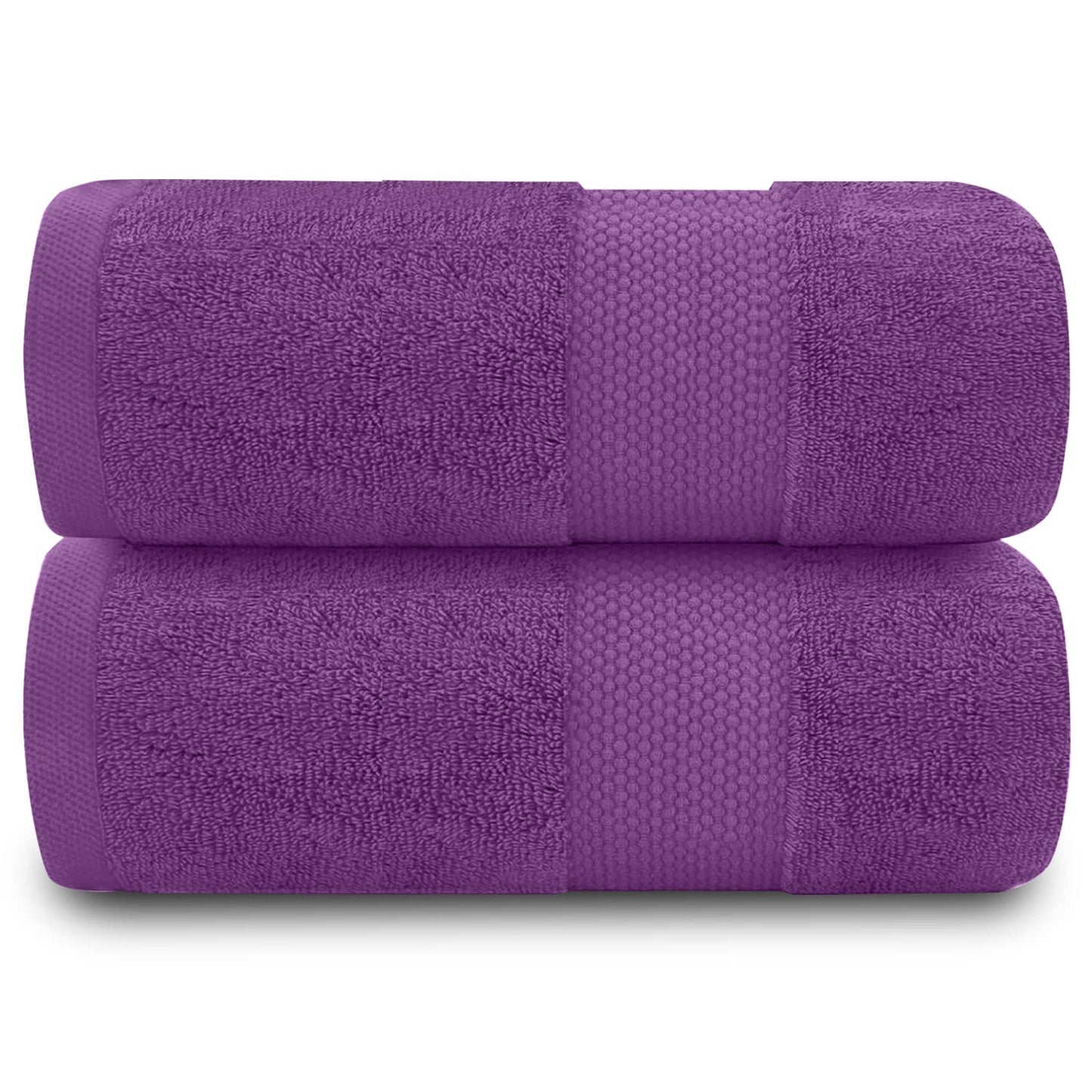 GC GAVENO CAVAILIA Fade Resistant Bathroom Set, 700 GSM Premium Quality Extra Absorbent 100% Cotton Towel, Egyptian, Purple, 2PK Bath Sheet