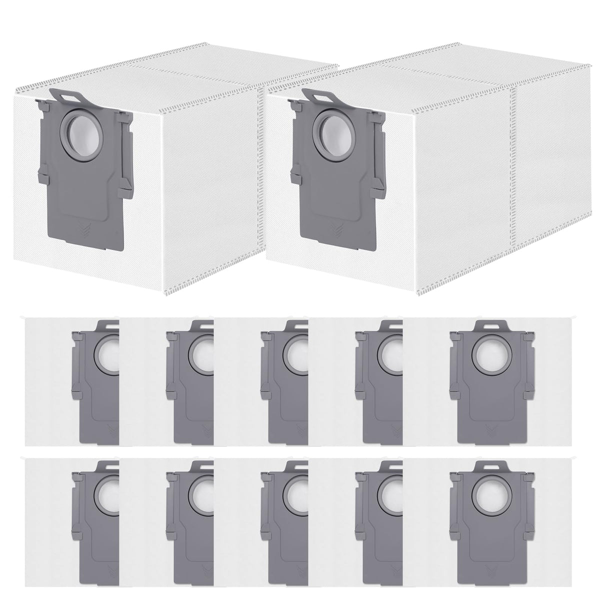 12 Pack Vacuum Bags for Roborock Qrevo S/Qrevo Master/Qrevo Curv/Qrevo Edge, S8 MaxV Ultra, Saros 10/10R/Z70, QV 35S/35A, QR 598/798 Vacuum Cleaner, 3