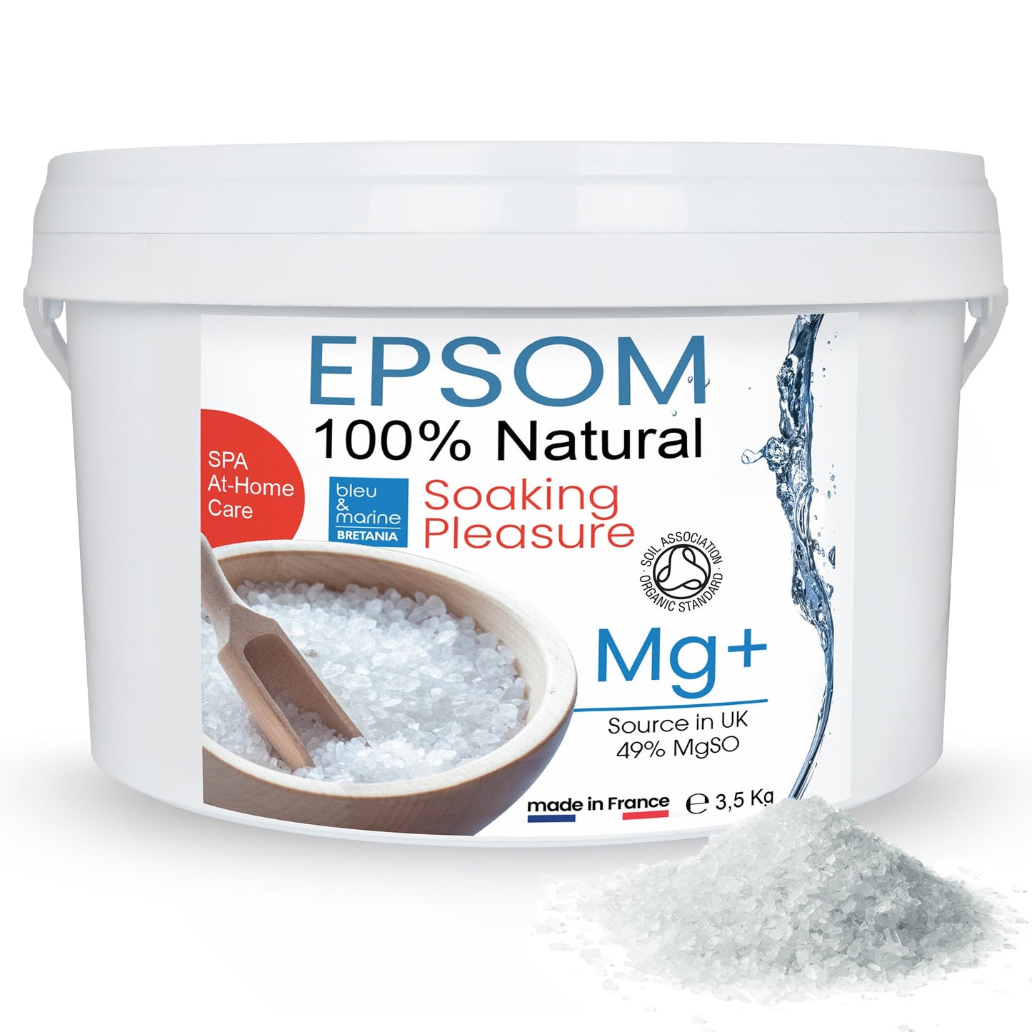 Organic Epsom Salt - Natural Magnesium sulfate - Epsom Salt Muscle and Joint - Epsom Salts for Garden use - Foot SPA - Epsom Bath Salts - Muscle &
