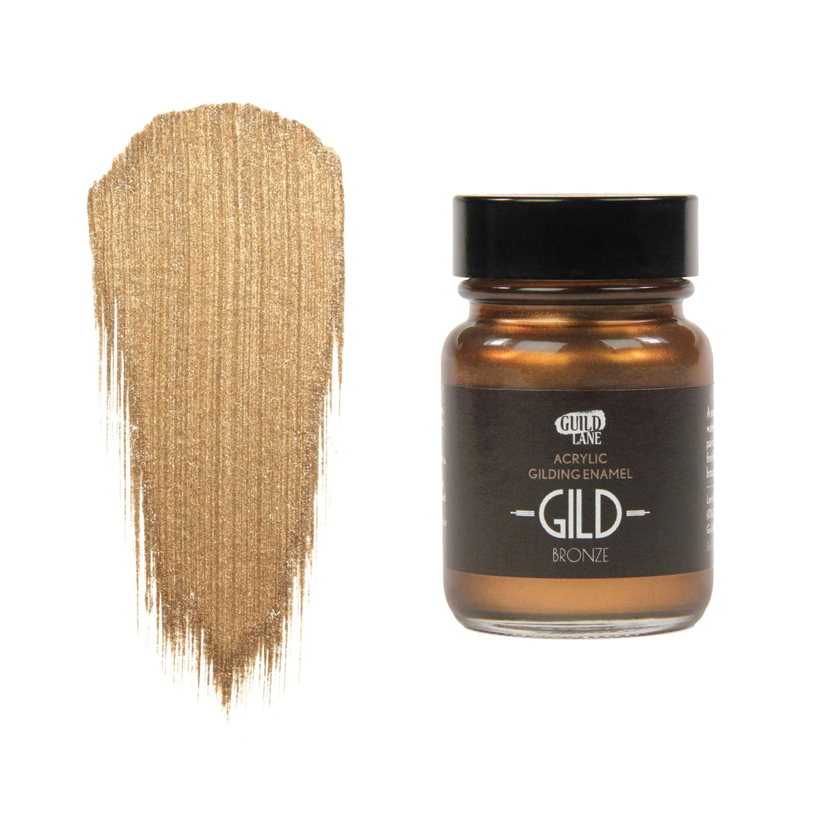 Guild Lane GILD Metallic Acrylic Enamel Paint - Bronze - For Wood, Metal, Glass, Furniture & Crafts - Water-Based, Non-Tarnish Finish - 30ml Jar -