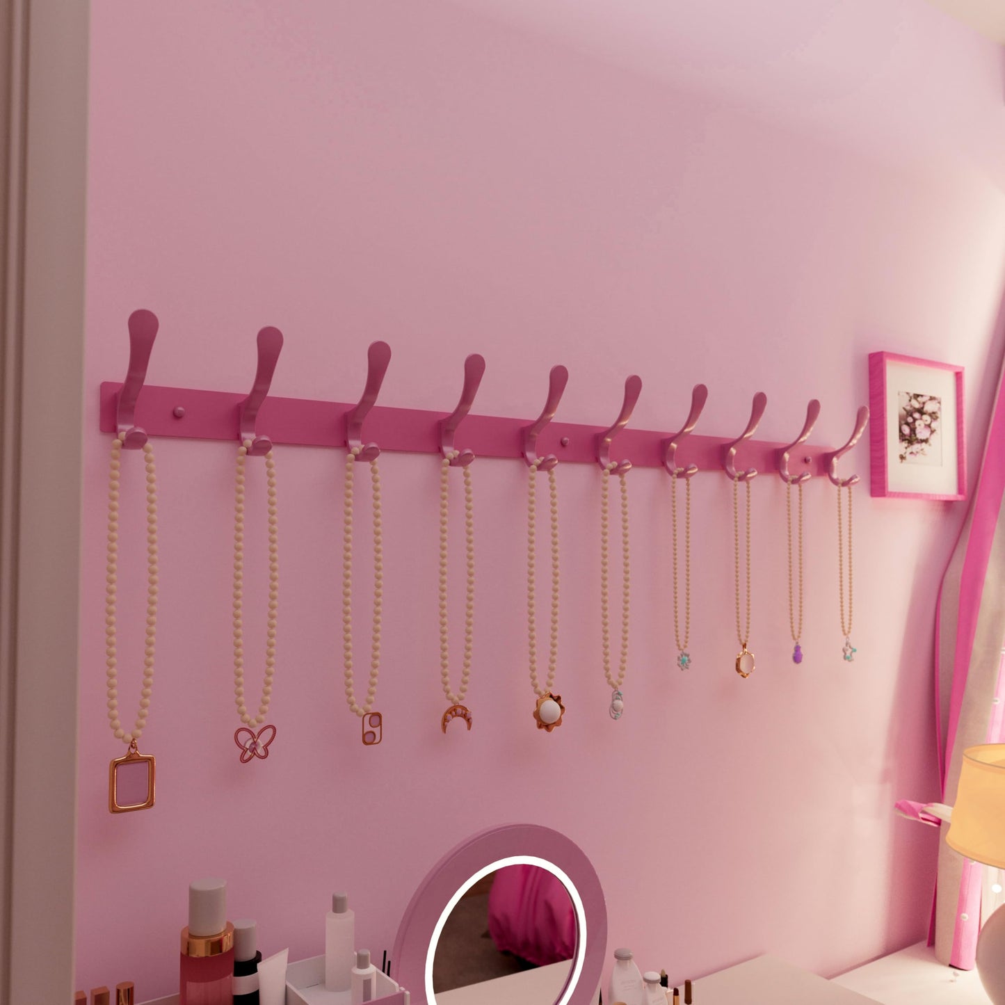 SKOLOO Wall Mounted Coat Rack - 10 Hooks, Heavy Duty, Stainless Steel, Metal Wall Hanger, Sturdy Wall Hooks for Hanging Coat, Jacket, Clothes, Hat
