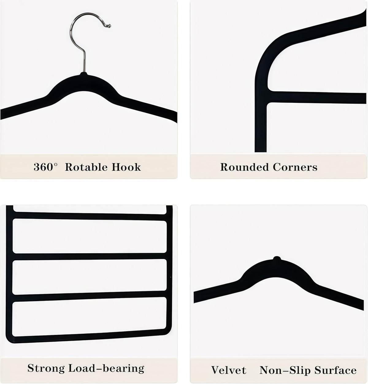 Trouser Hanger Space Saving Clothes Velvet Hanger with 4 Layers Slacks