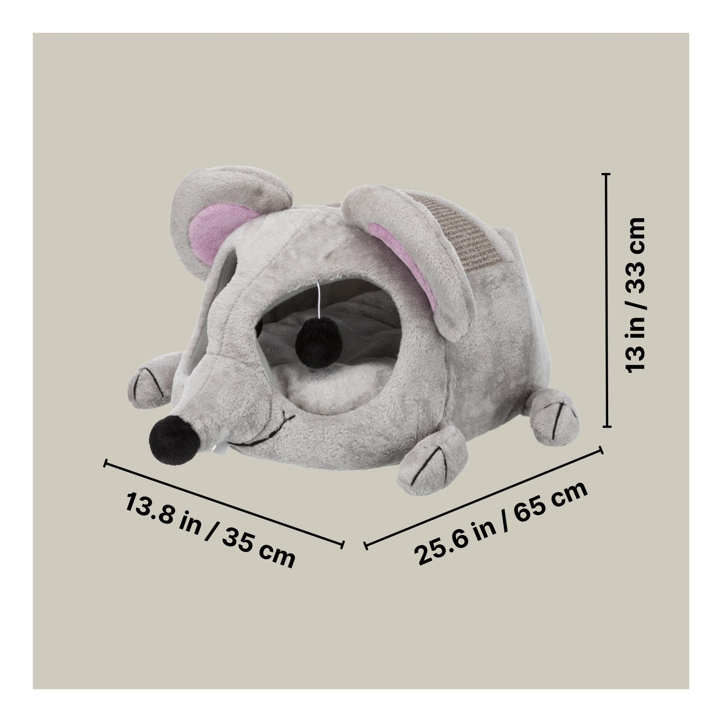 TRIXIE Lukas Cuddly Cave, 65 x 33 x 35 cm, Grey