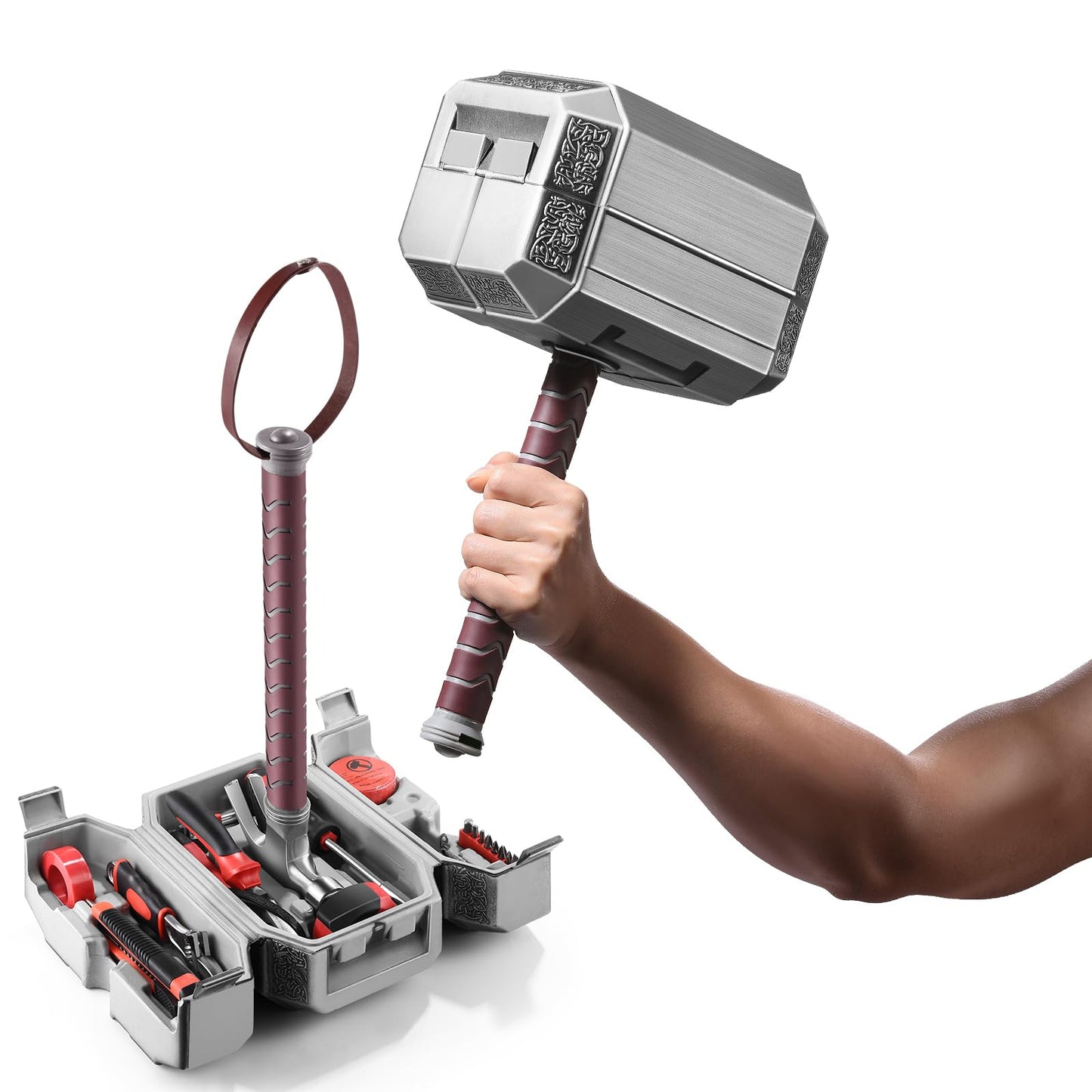 GDJOB Mjolnir Thor Hammer 28-Piece Tool Set ? Premium Multi-Functional Kit for DIY, Home Repair & Collectors
