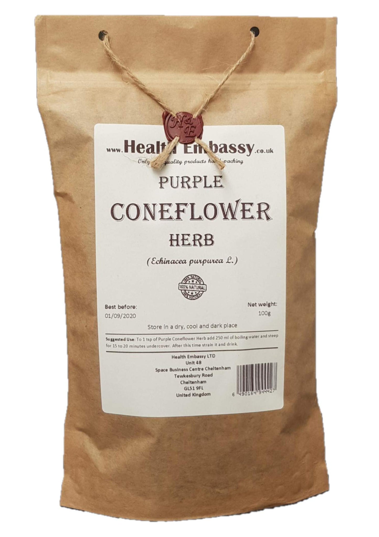 Health Embassy Purple Coneflower Herb (Echinacea Purpurea L.) (100g)