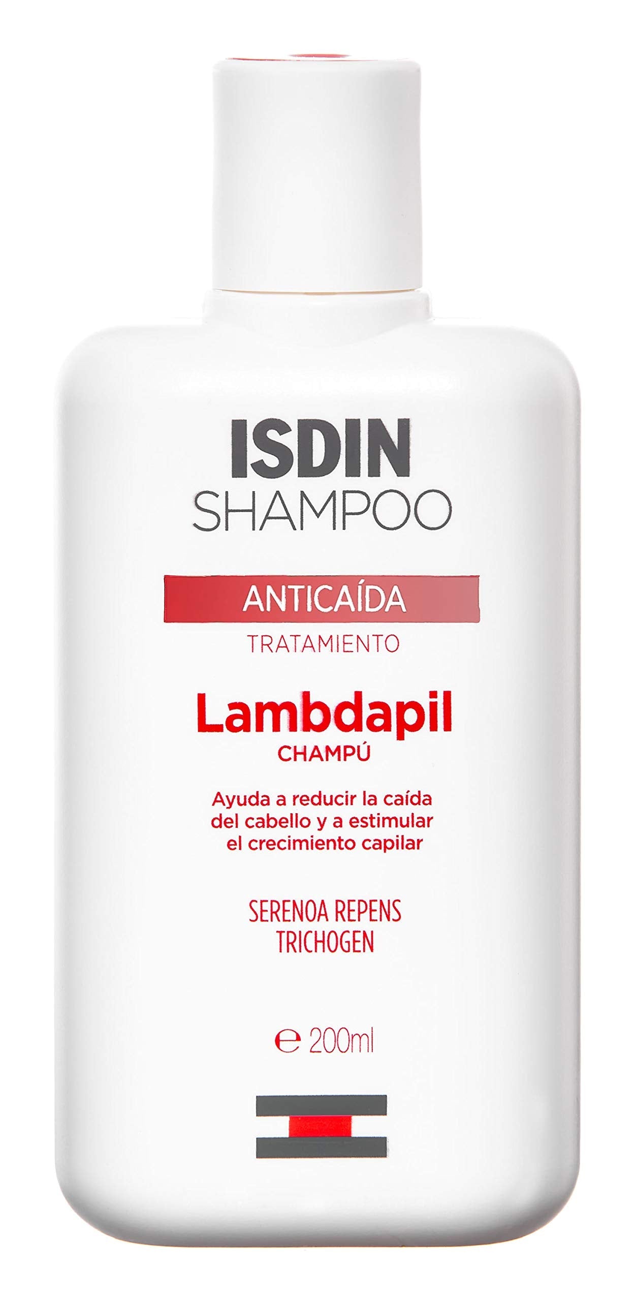 ISDIN Lambdapil Anti-Hair Loss Shampoo - Promotes Hair Growth & Density - With Serenoa Repens & Trichogen - For Thinning Hair, 200ml