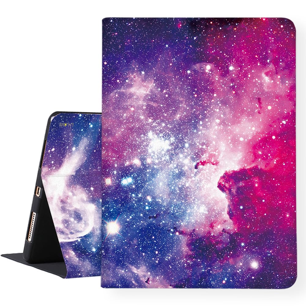 LI-LOVE Case for iPad A16 11 inch 2025 (11th Gen), iPad 10th Generation 10.9 inch 2022, Galaxy Folio Stand Cover Adjustable Angles Auto Wake Sleep