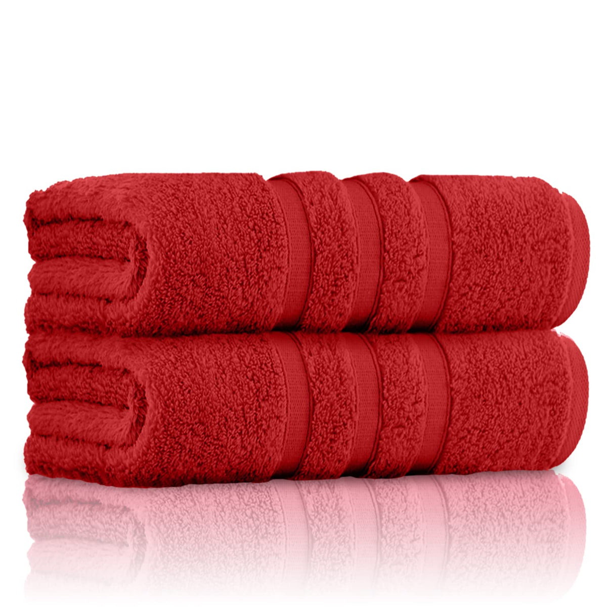 GC GAVENO CAVAILIA 100% Ringspun Cotton, Luxury 550 GSM Zero Twist Sheets, Egyptian, Red, 70x120 Bath Towel