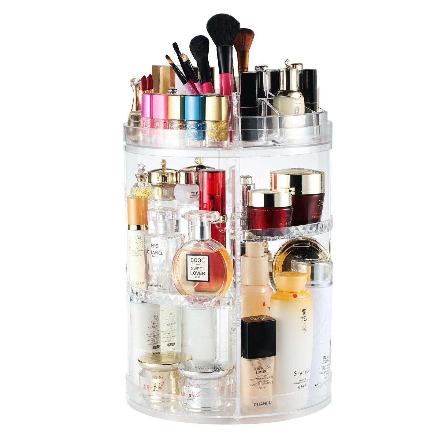 Boxalls Rotating Make-Up Organizer, Large Capacity 360 Degree Cosmetic Make-Up Storage, Adjustable 8 Layers Storage Box Makeup Organizer ? Large Size