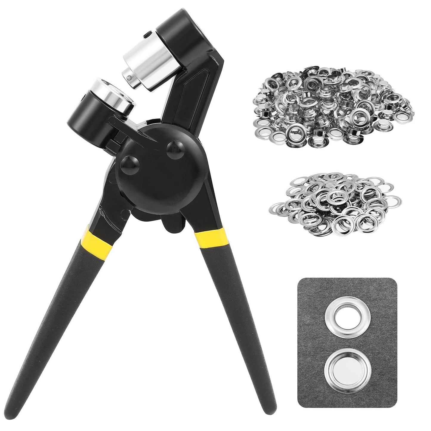 Dyna-Living Eyelet Punch Kit 12mm 1/2 Inch Grommet Pliers Hole Handheld Grommets Eyelets and Press Tool with 500pcs for Fabric, Tarpaulin, Belts,