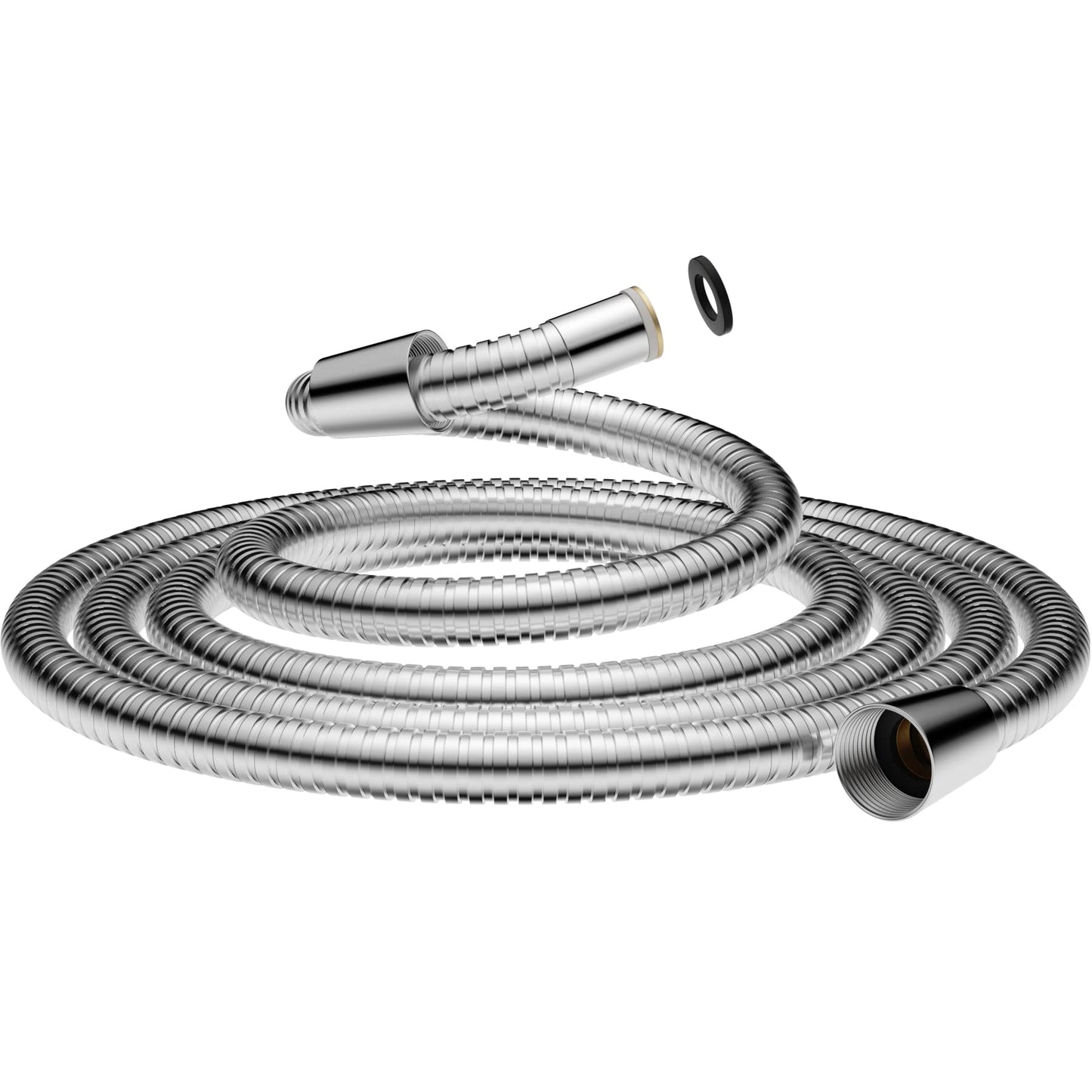 Hibbent 16mm (Outer)/10mm(Inner) Large Bore Shower Hose 2m(78") -Supper Low Water Pressure Boosting Shower Hoses with Chrome, Universal Anti-Kink and