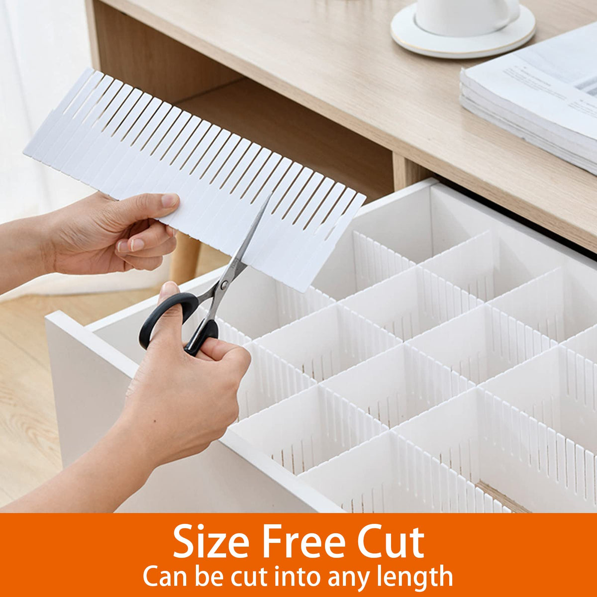KnnRiim 20Pcs Drawer Dividers, 38x7 cm, Thin, Plastic Drawer Storage, Adjustable Drawer Organizer Separators for Clothes, Socks, Makeup, Kitchen