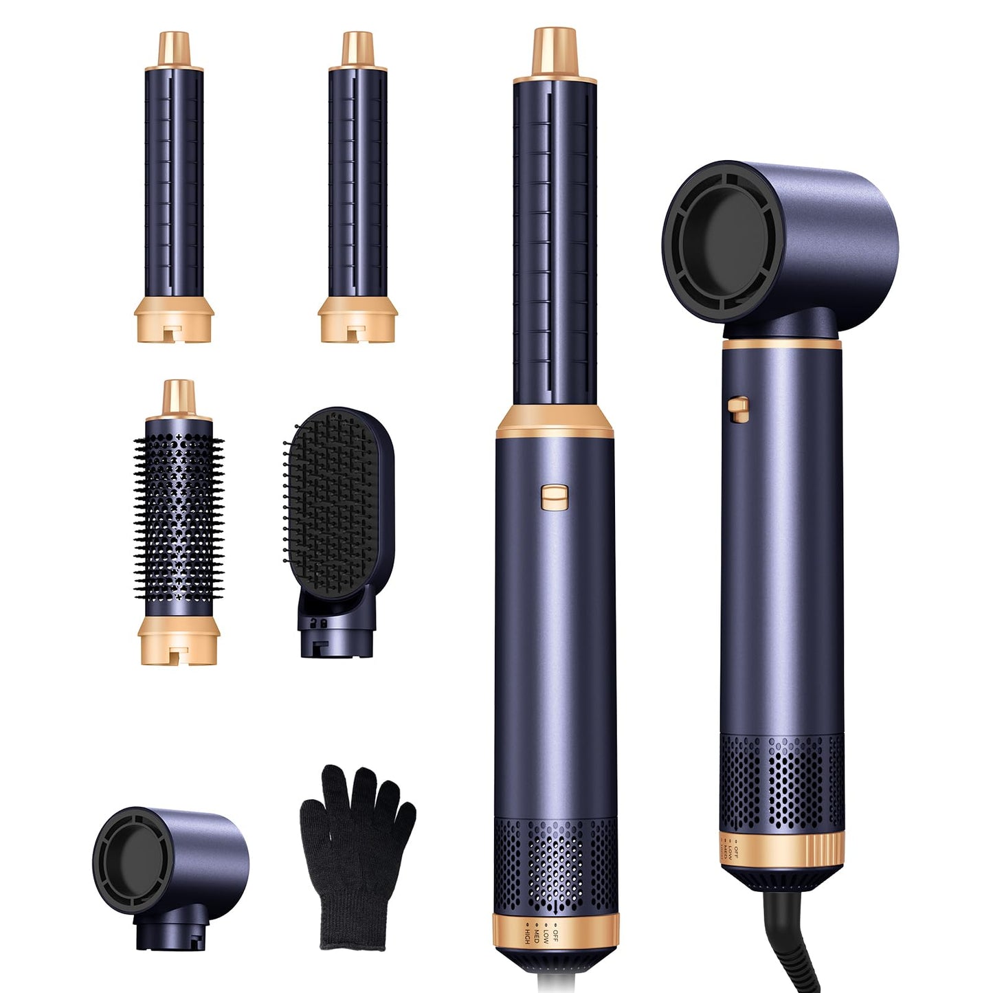 5 in 1 Hair Styler Pro,1000w Upgrade Air Styler 60000RPM Hair Dryer Brush, Left&Right Magic Hair Curler,3 Wind Speed and Temperature, Multi-Styler 5