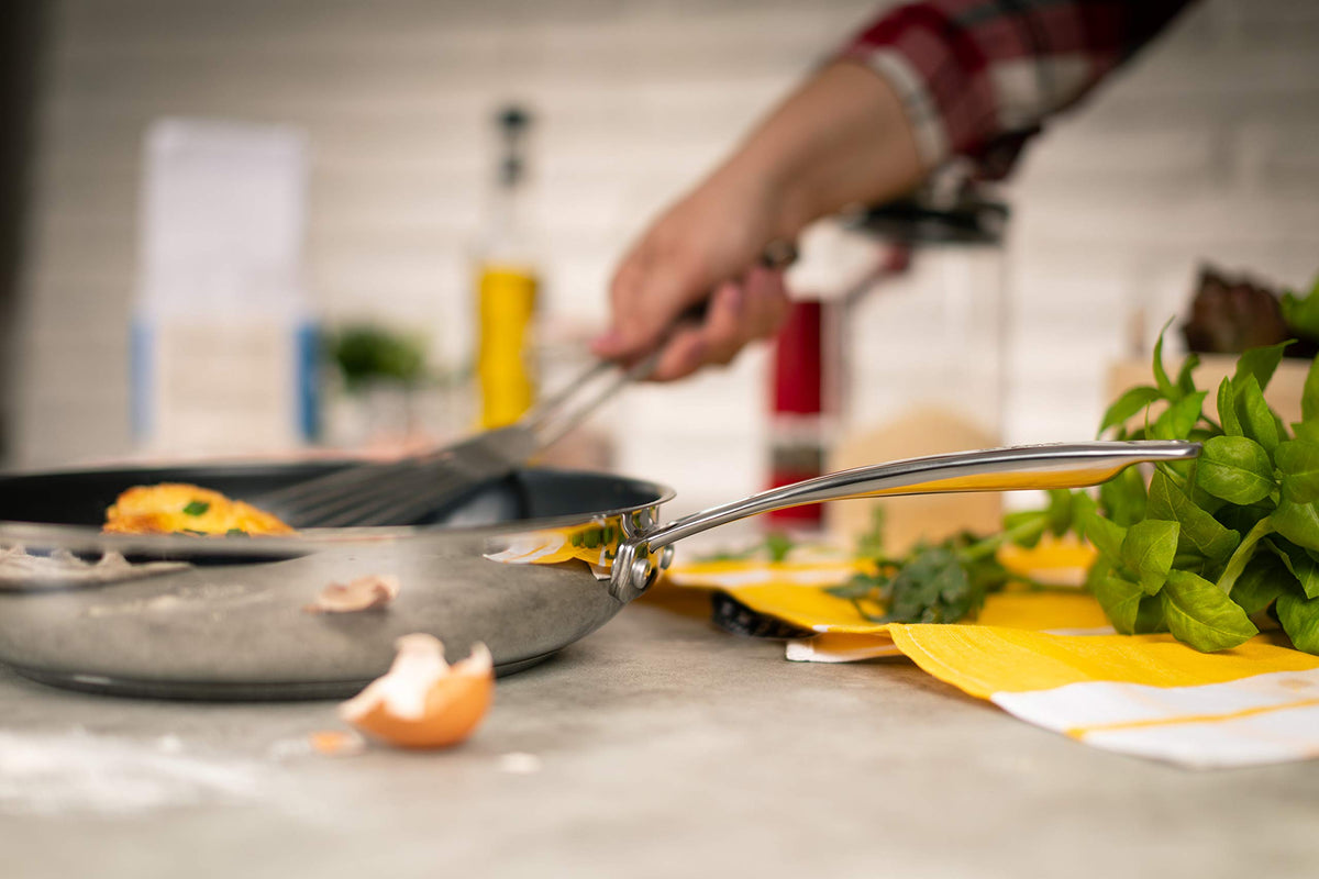 KUHN RIKON Allround Oven-Safe Induction Non-Stick Frying Pan, 28 cm, Stainless Steel, Silver