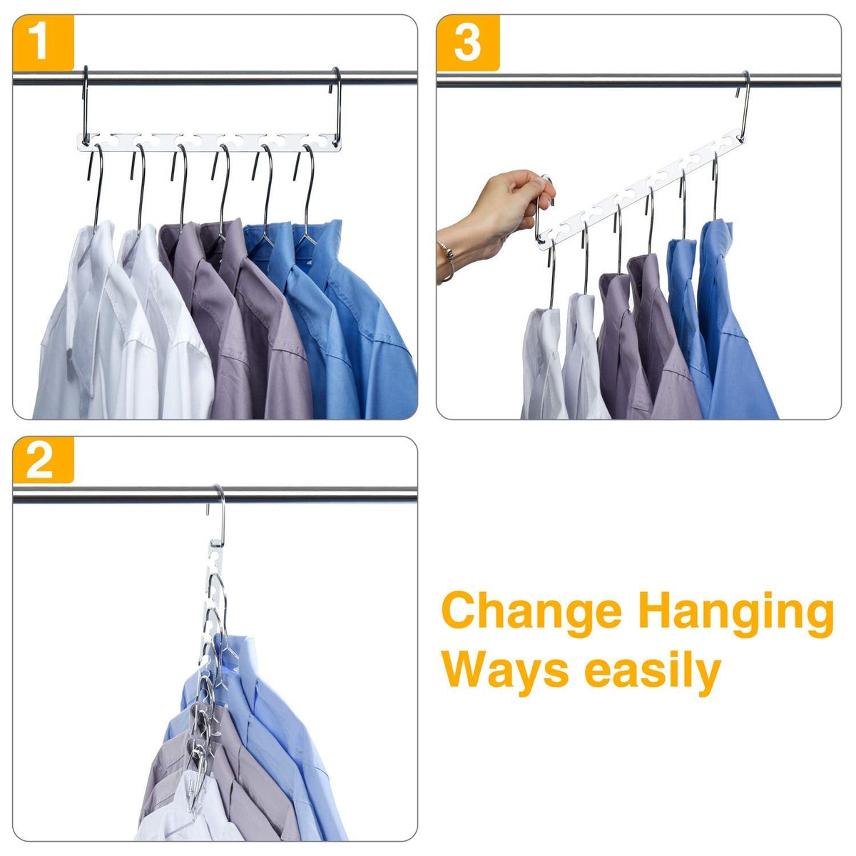 HOUSE DAY Space Saving Hangers, 12 Pack Magical Hangers, 26 cm