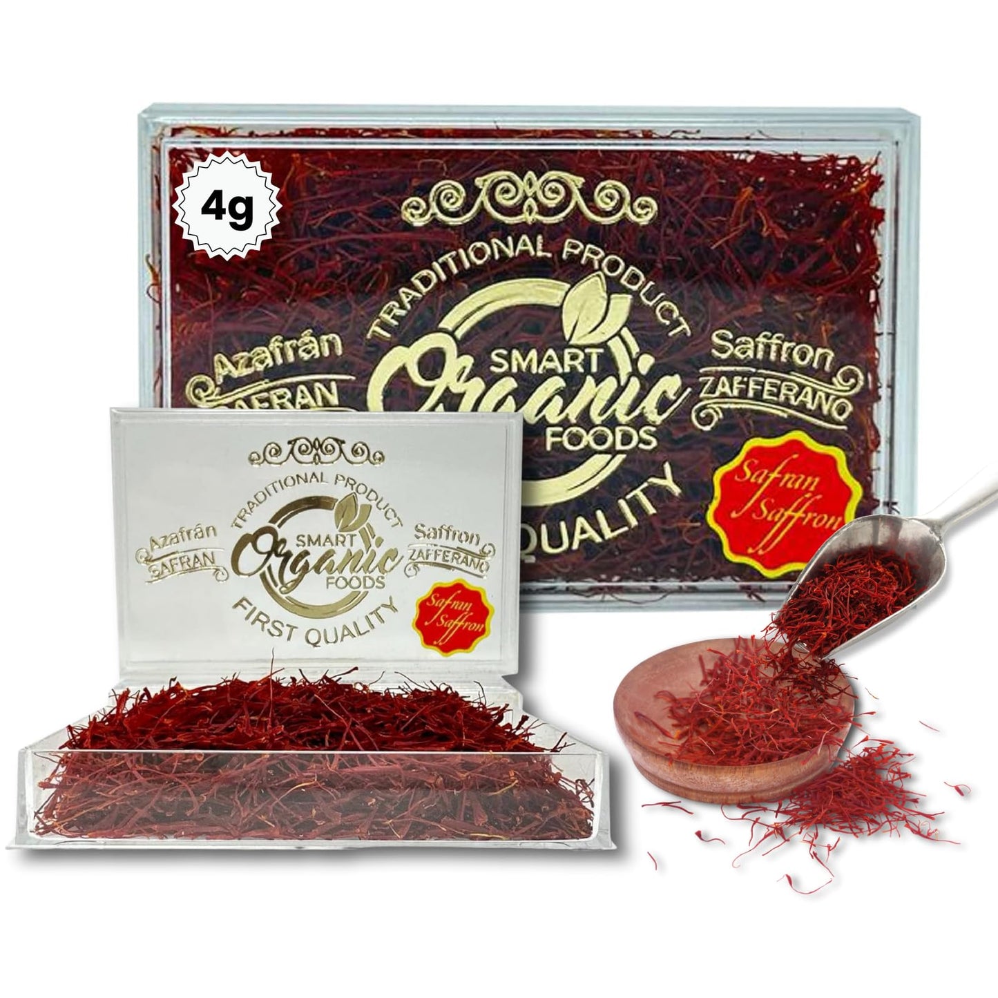 Pure Spanish Saffron 4g Grade A Extra Superior 100% Pure Saffron (Free from Alcoholic or Animal Matter)