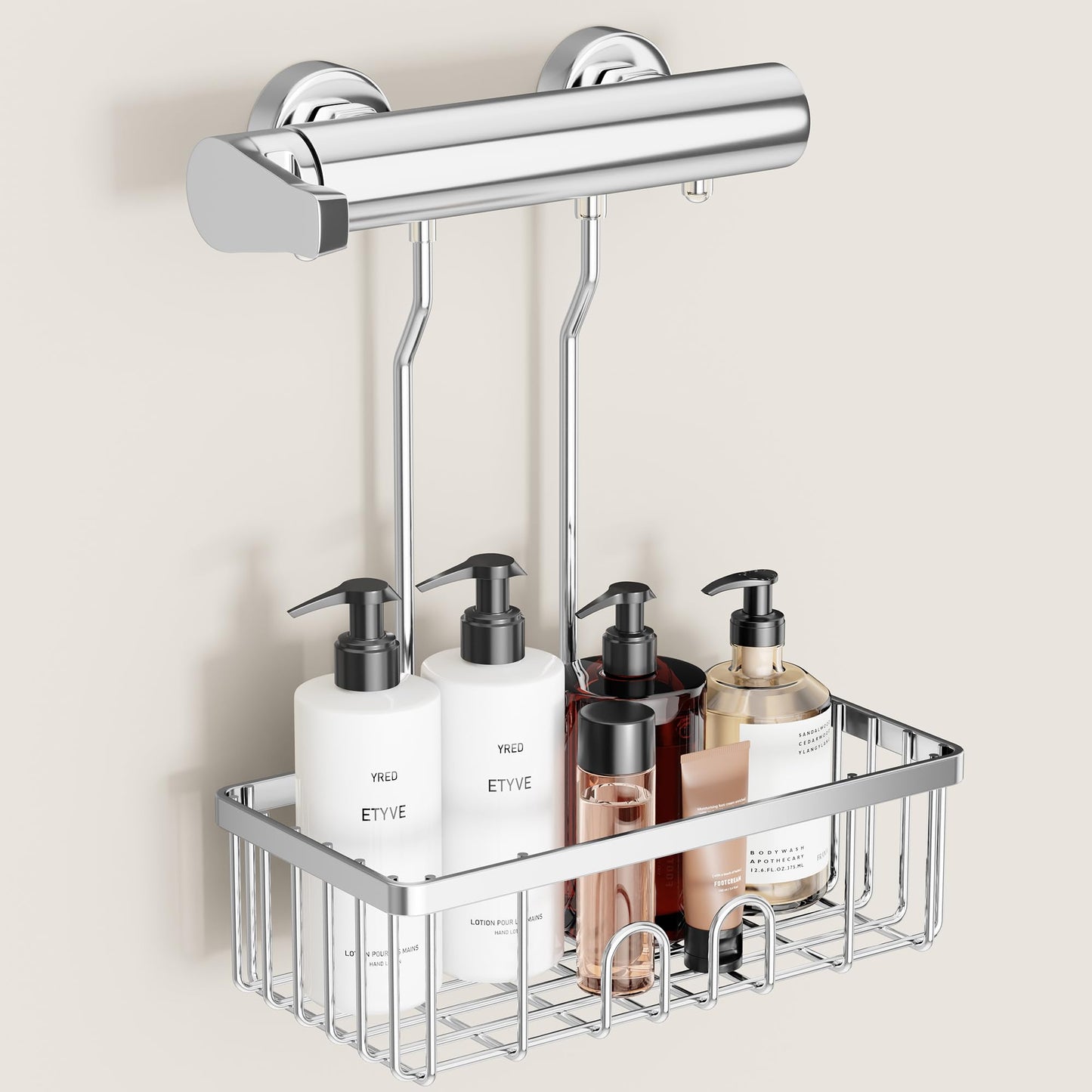 pickpiff Shower Caddy Hanging Organiser Storage - Shower Shelf No Drilling Shower Organiser Hook Over Rack Shampoo Holder for Shower Accessories SS304