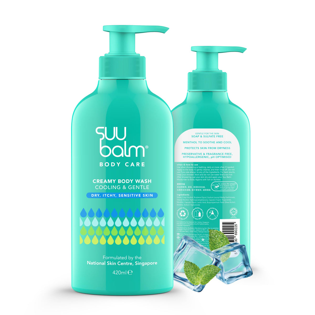 Anti Itch Body Wash, Eczema Bodywash for adults, Psoriasis Body Wash, Moisturising Cleanser for Dry Itchy Skin Relief, Derm-Formulated with Menthol &