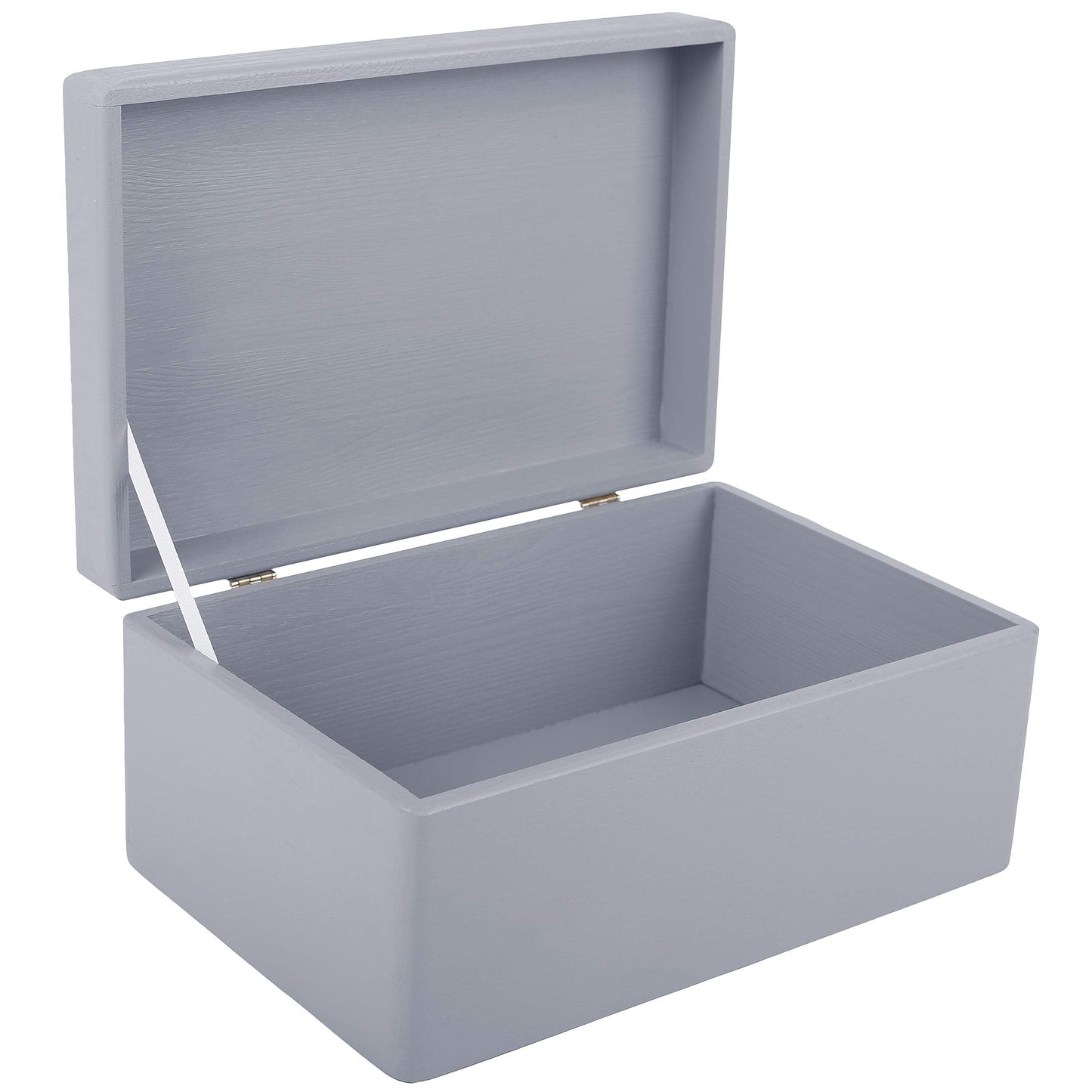 Creative Deco Large Grey Plain Wooden Storage Box with Lid | 30x20x14cm (+/-1 cm) | Hinged Lid | Gift Christmas Xmas Box Kitchen Storage | ROUGH &