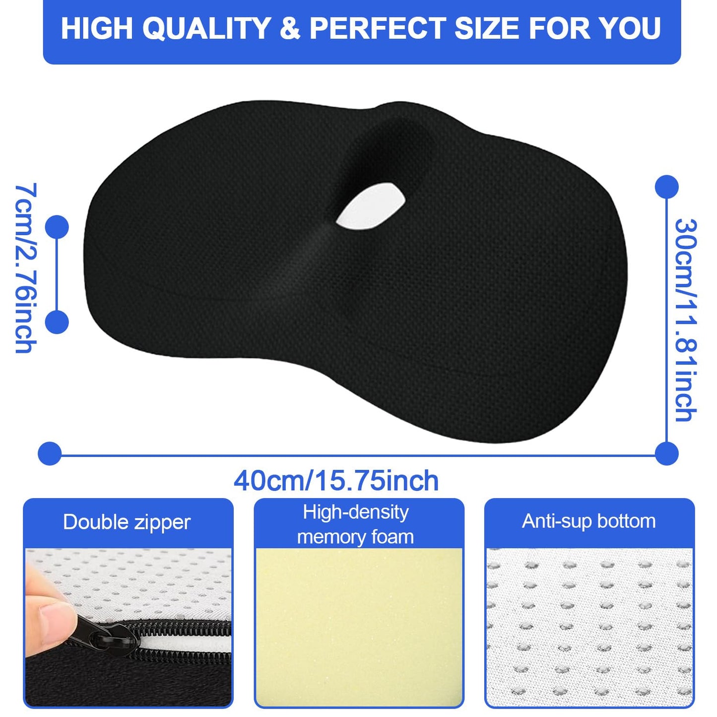 Movstriker Donut Cushion for Hemorrhoids, Doughnut Cushion with Scientific Center Hole & U-Shaped Cutout