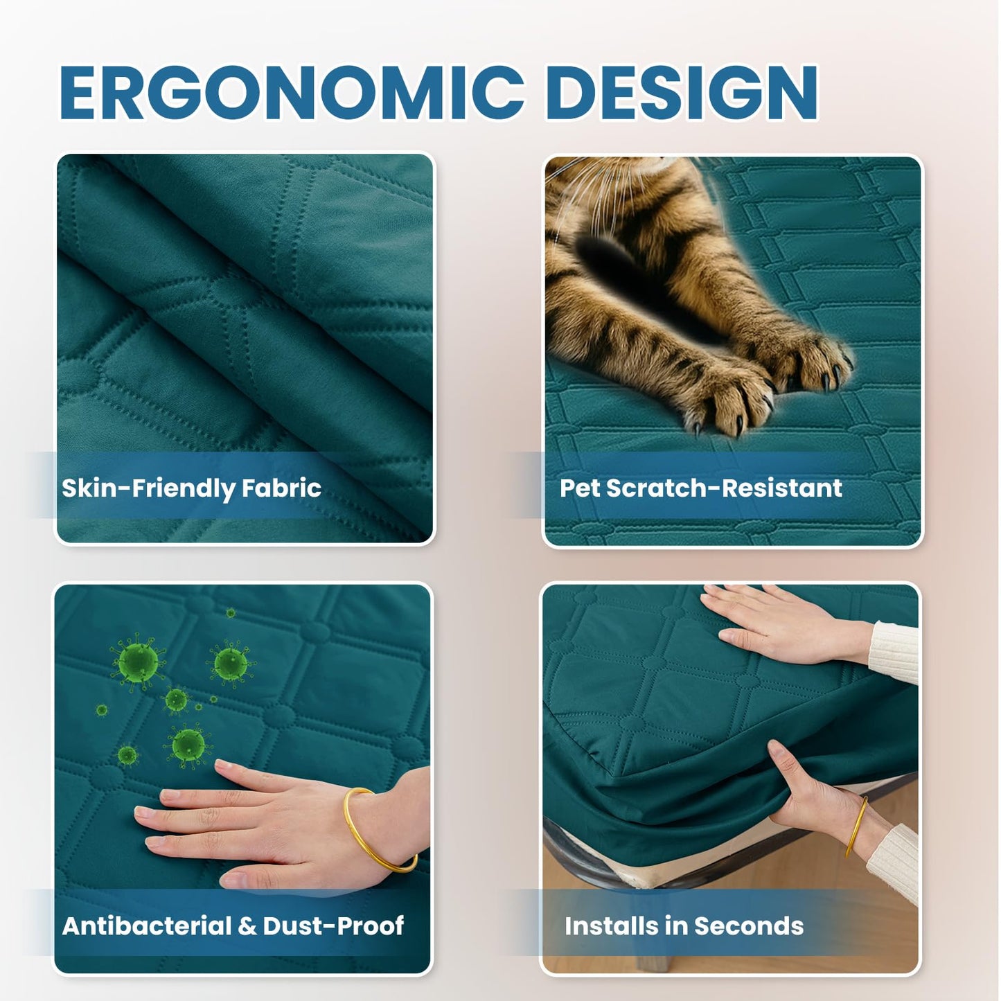 Ystyle Fitted Sheet 160 x 200 cm, Microfibre, Fitted Sheet - Mattress Height up to 30 cm, Dark Green