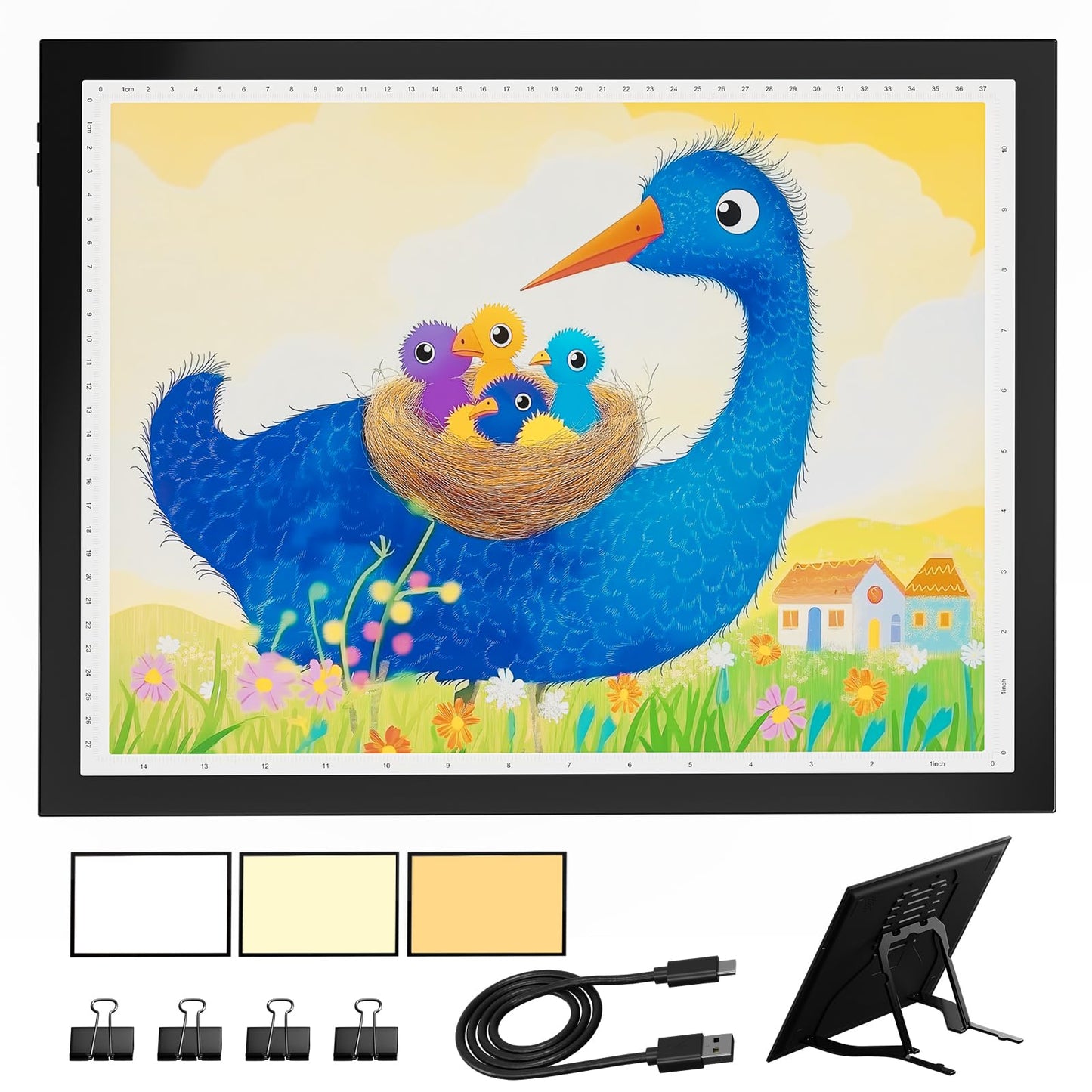 DONPODER A3 Light pad for Diamond Painting,10 Level Adjustable Brightness Art Tracing Board with Stand- Ultra-Thin Light Box for Diamond Art, Drawing,