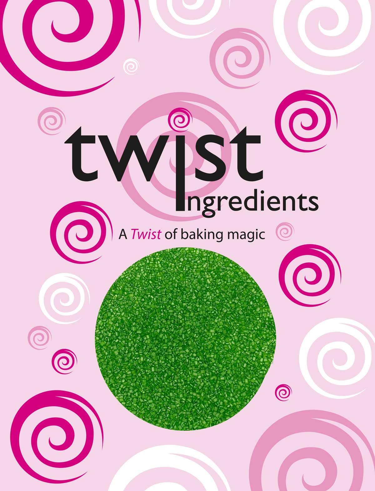 Twist Ingredients - Glimmer Sugar - Green - Cake Topper Sprinkles - 800g Edible Glimmer Christmas Cupcake/Cake Decorations - For St. Patrick's Day &