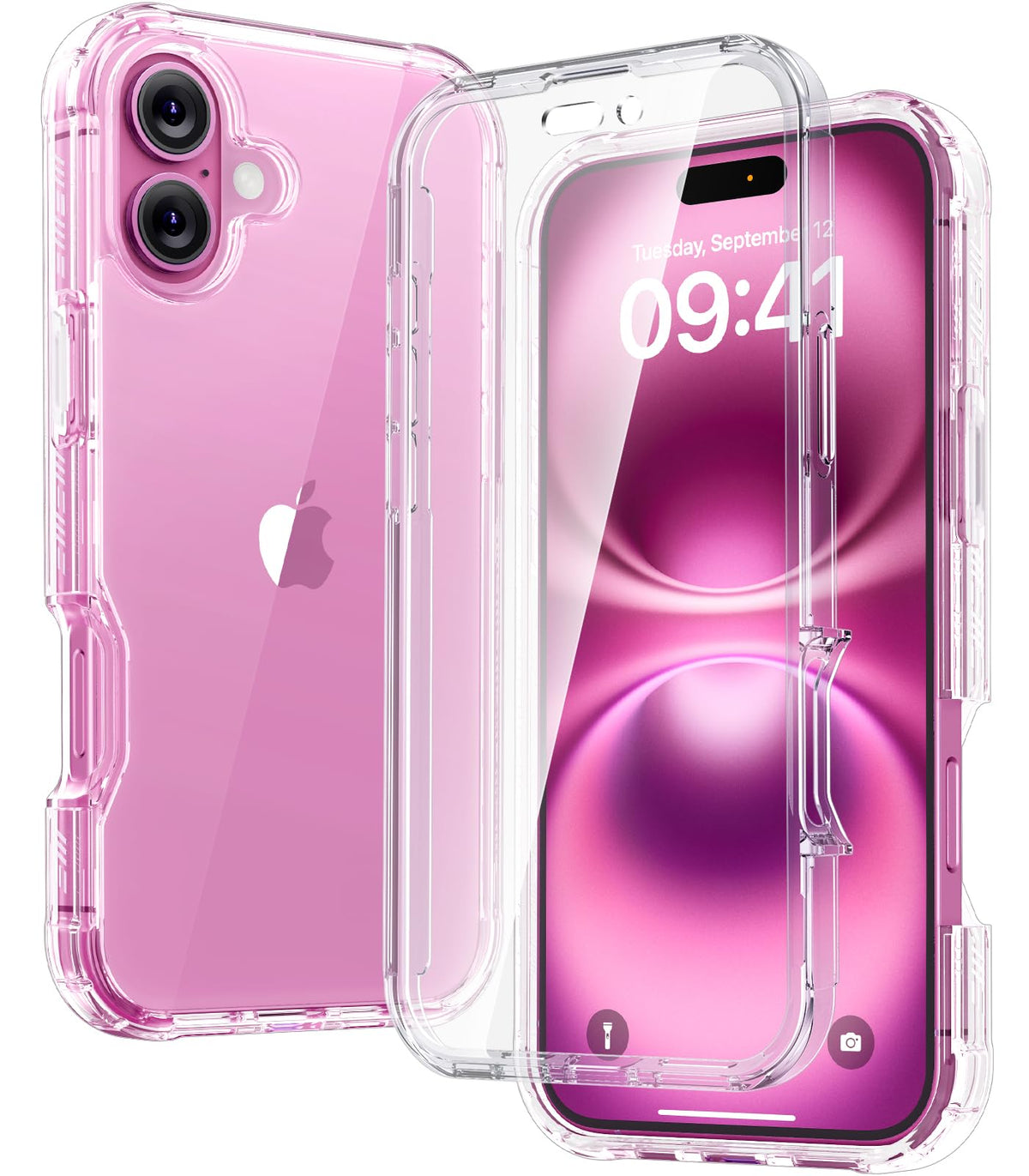 Diaclara Designed for iPhone 16 Case, Full Body Rugged Case with Built-in Touch Sensitive Anti-Scratch Screen Protector, Upgraded [Full Camera