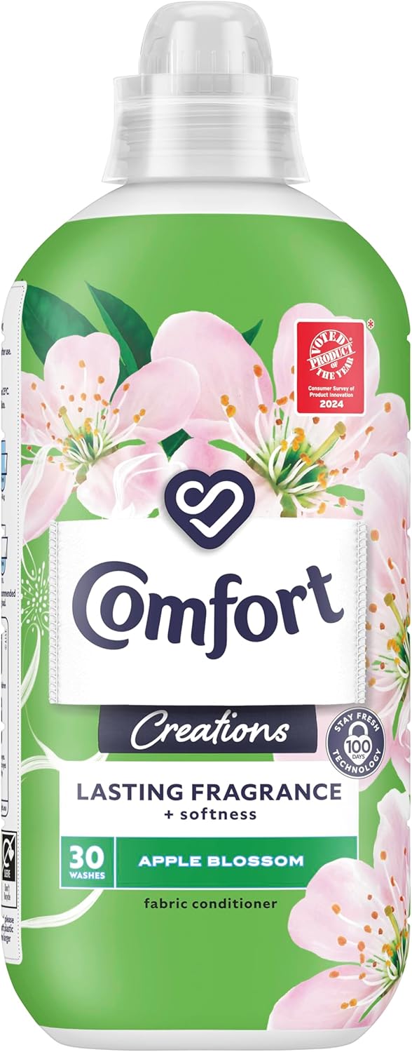 Comfort Creations Apple Blossom Fabric Conditioner (900 ml), Dirty dented, bottle