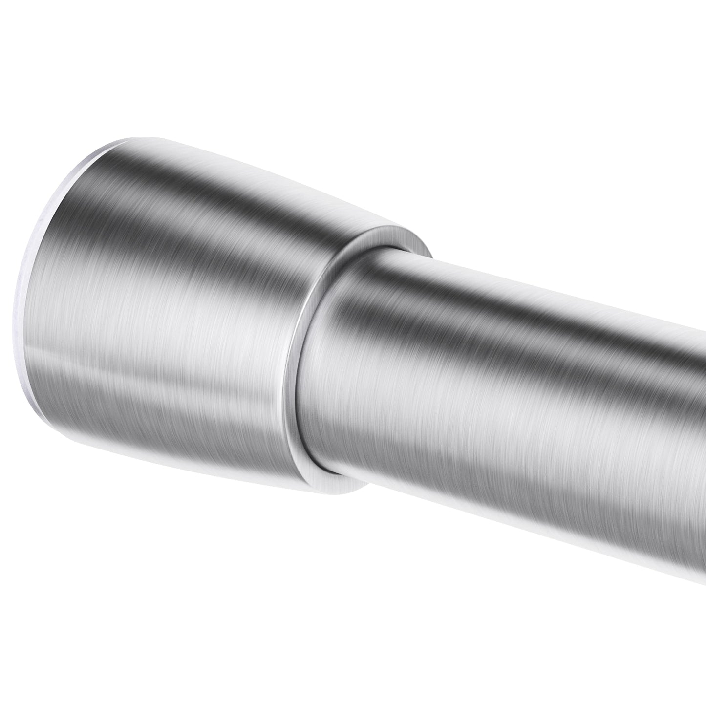 iDesign 78570 Shower Curtain Rail, Short Stainless Steel Tension Rod with no Drilling, Modern Telescopic Shower Curtain Pole for Bathroom and Shower,