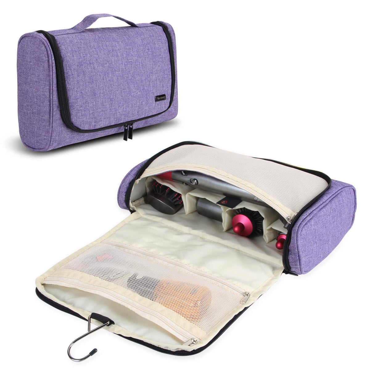 Teamoy Travel Storage Bag Compatible with Dyson Airwrap Styler, Portable Travel Organiser Hair Dryer Holders for Airwrap Styler and Attachments,
