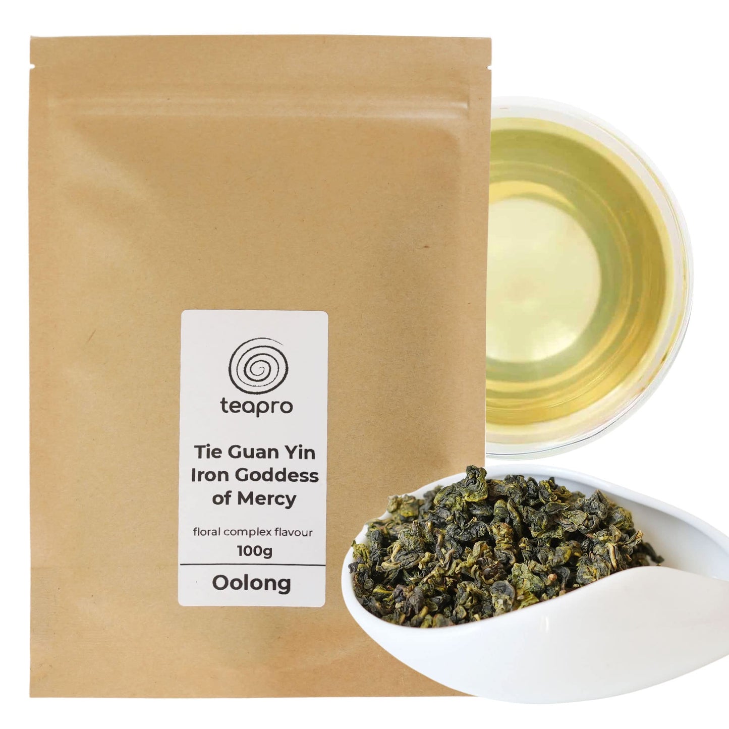 Teapro Premium Tie Guan Yin Oolong 100g | Iron Goddess of Mercy Loose Leaf Tea | Tieguanyin Ti Kuan Yin