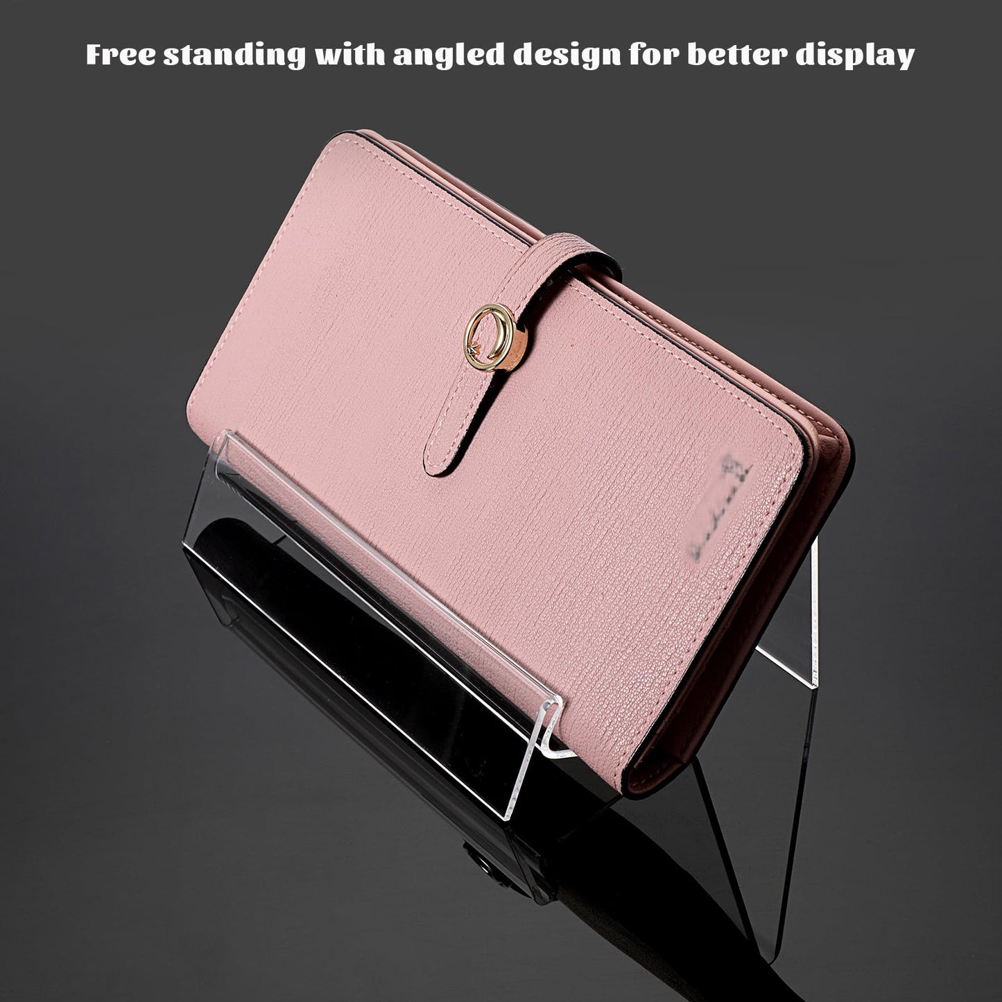 SUMNACON 8pcs Acrylic Purse Wallet Display Stand, Clear (Only Stand)