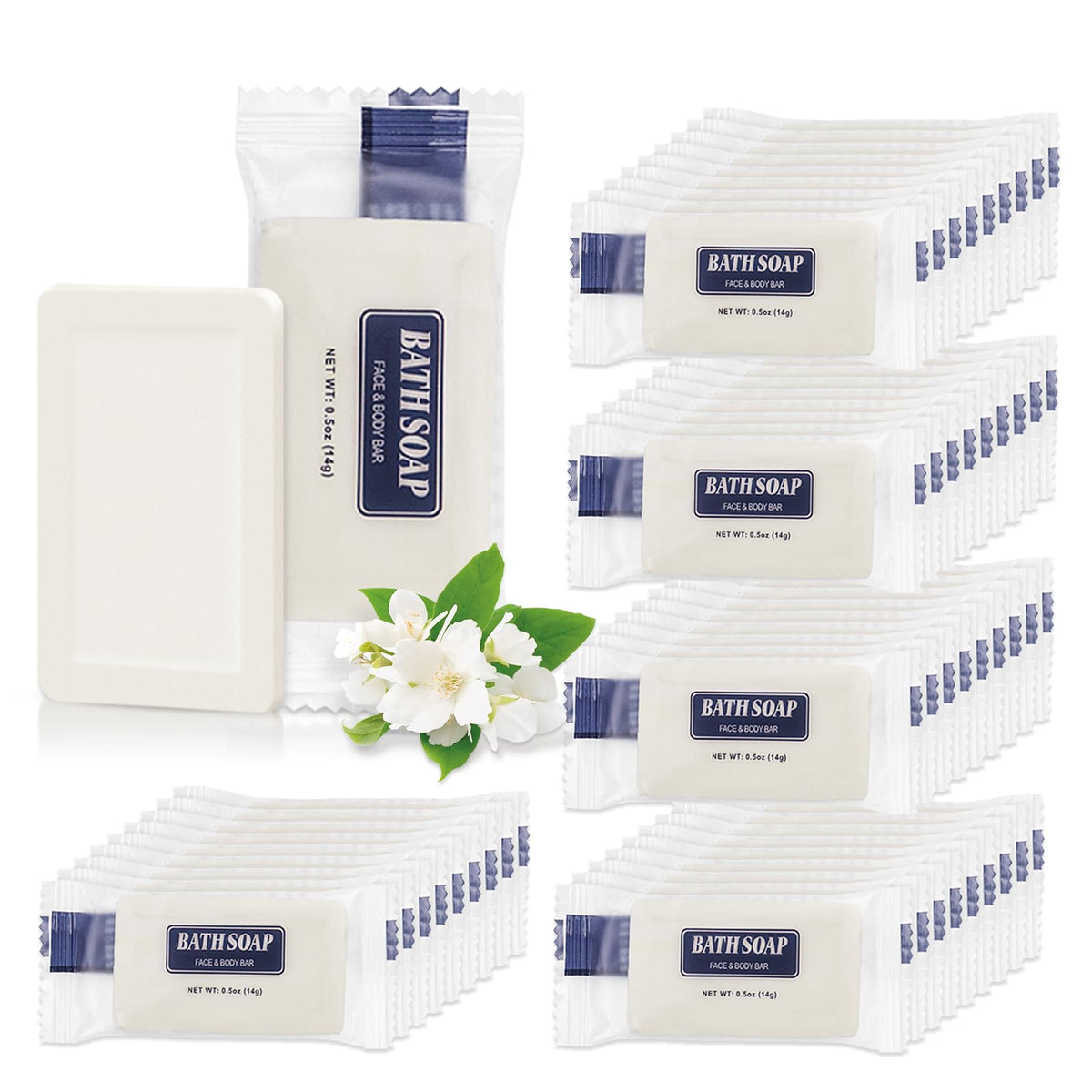 SLequipo 120 Pack Bar Soap Bulk, Mini Soap Bars Bulk Individually Wrapped, 0.5 oz Travel Soap Small Hotel Soaps Travel Size Toiletries for Hotel Guest