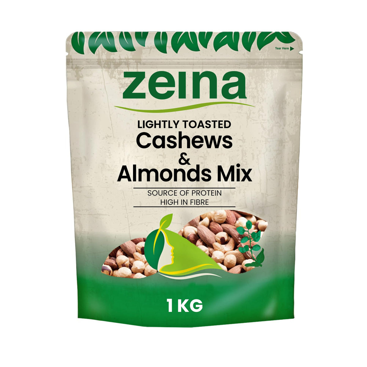 Zeina Lightly Toasted Cashews and Almonds Mix (1Kg) - Gluten Free Healthy Snacks, Packed with Fibre, Protein, Vitamins and Minerals, Great for