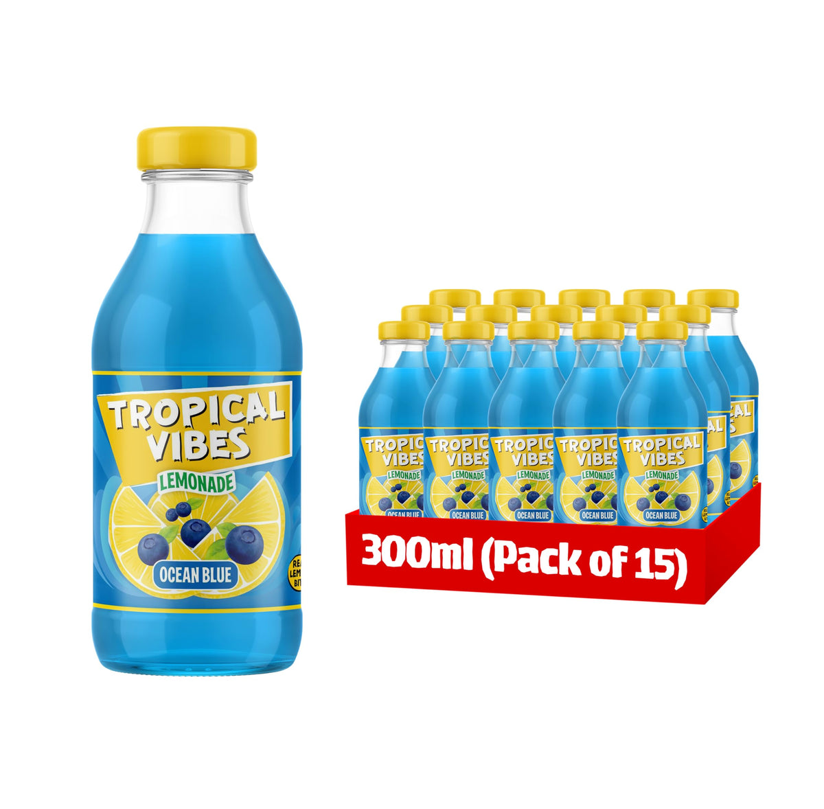 Tropical Vibes Lemonade Ocean Blue, 300 ml (Pack of 15)