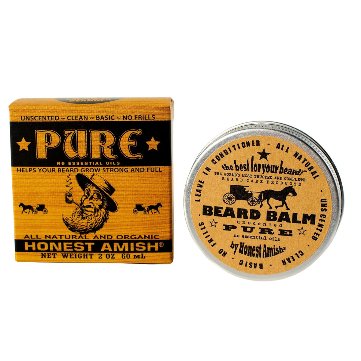 Honest Amish - Unscented Beard Balm - New!