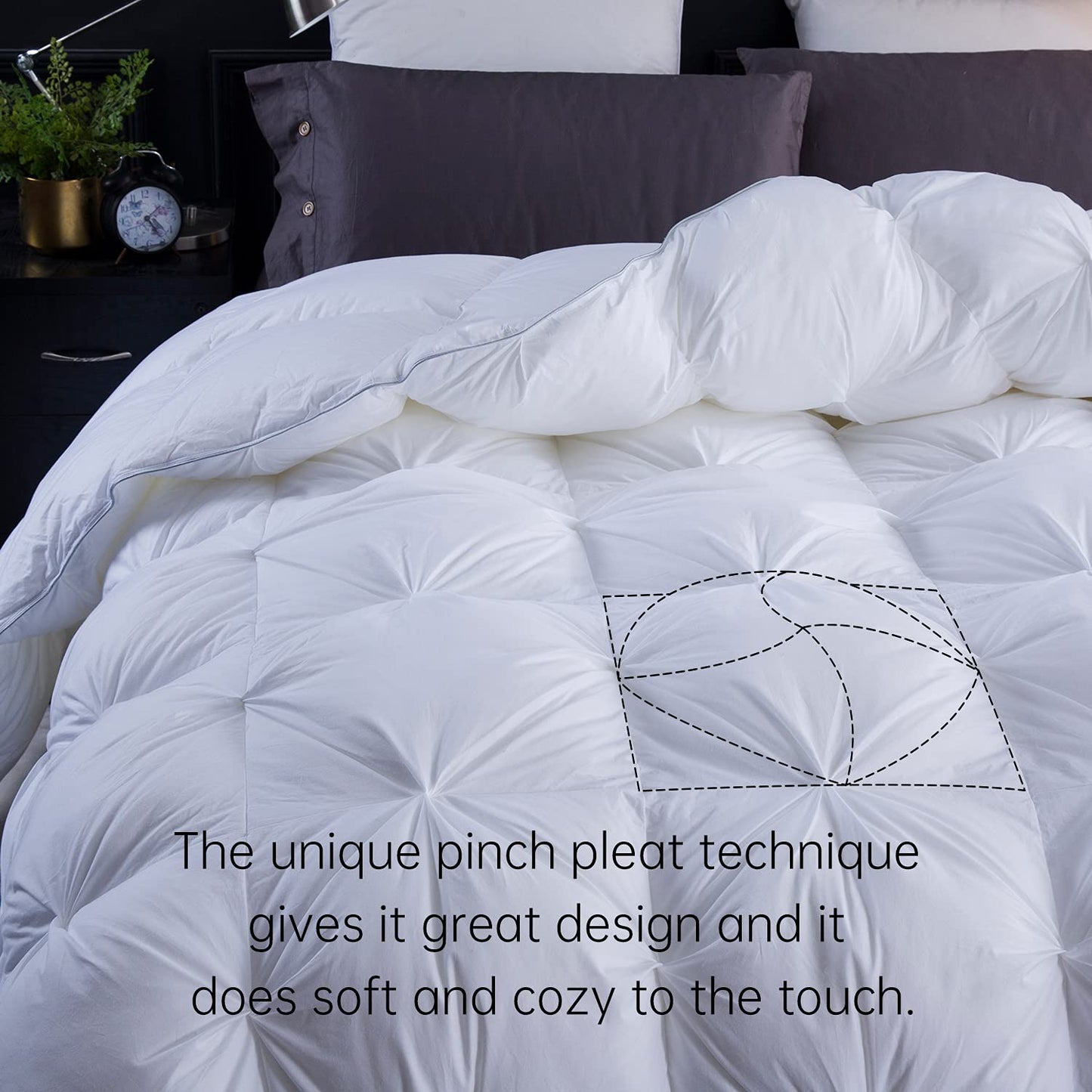 Three Geese Single Size Duvet,Goose Feather Down Duvet Heavy Warm Winter 13.5 Tog, 100% Organic Cotton Cover, Double Quilt Bed Comforter (White)