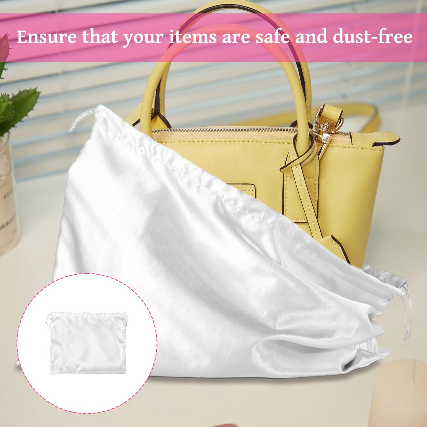 Dust Bags for Handbags, 3pcs Set of Silk Handbag Dust Bags Clear,40x50cm Dusts Bag Clear Suitable for Storing Handbag, Bag, Shoe and Other Item