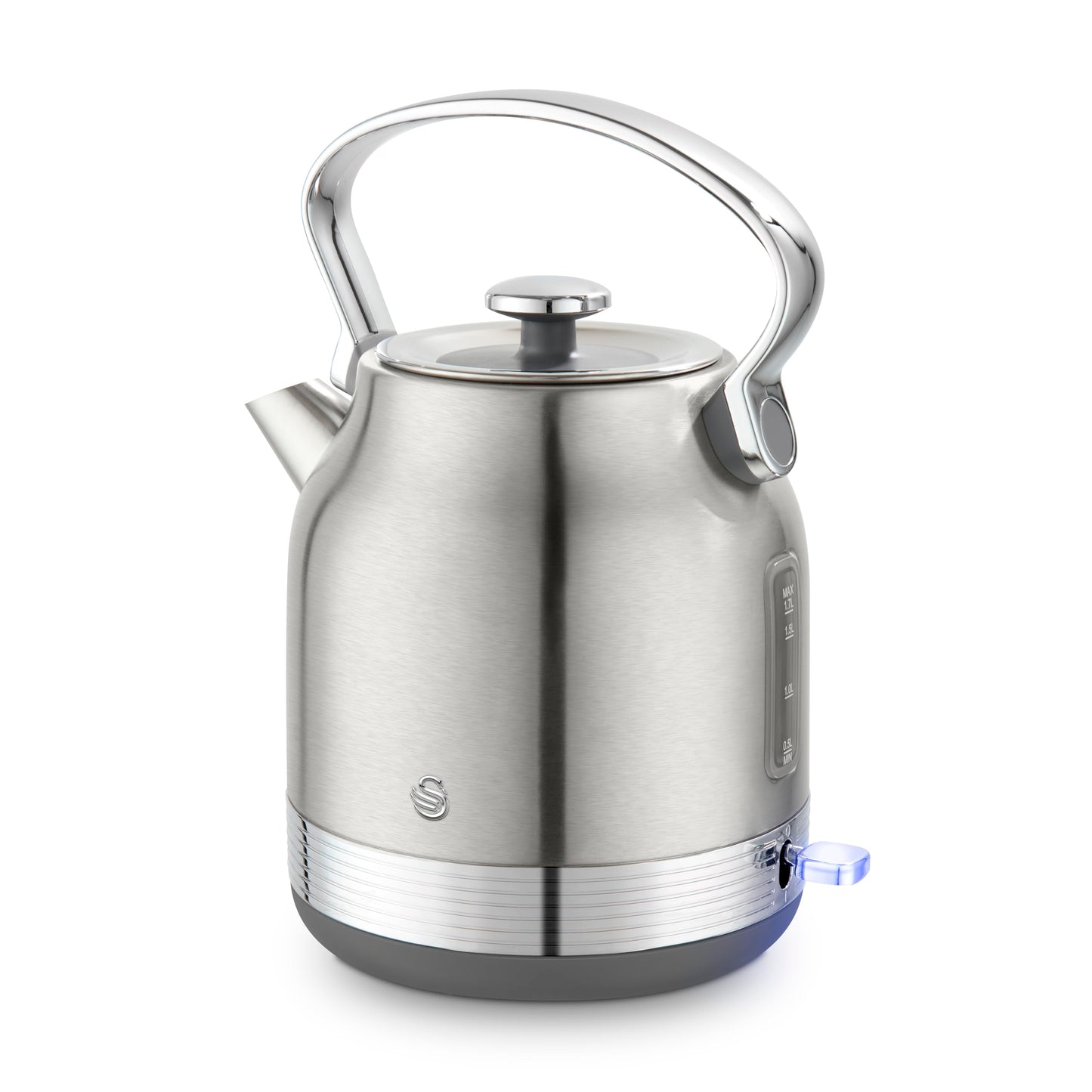 Swan SK14631SS Retro Traditional Kettle, Rapid Boil, Removable Limescale Filter, Easy Pour, 360 Degree Base, Water Indicator Window and Boil Dry