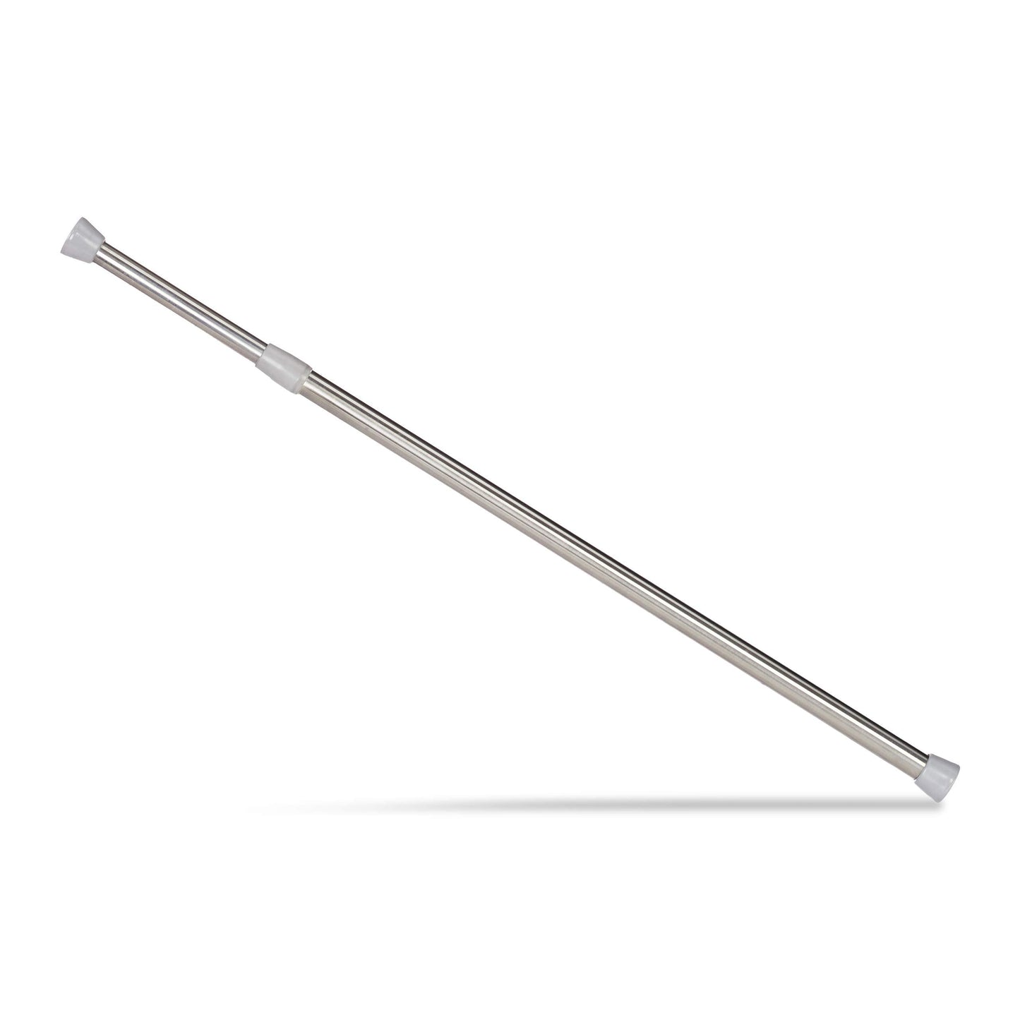 Relaxdays Telescopic, Extensible Rod for Curtains, Showers, Door Frames & More, No Drilling, Stainless steel, 66-110 cm