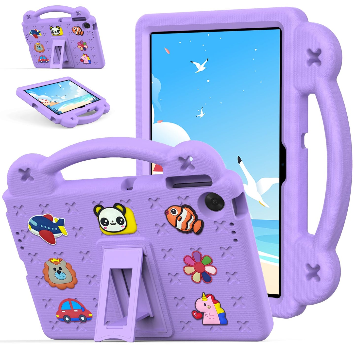 YRH Case for Lenovo Tab 10.1 inch 2025 (TB311FU/TB311XU), Kids EVA Shockproof Cover for Lenovo 10.1'' Tablet Case, with Stand Handle (Purple)
