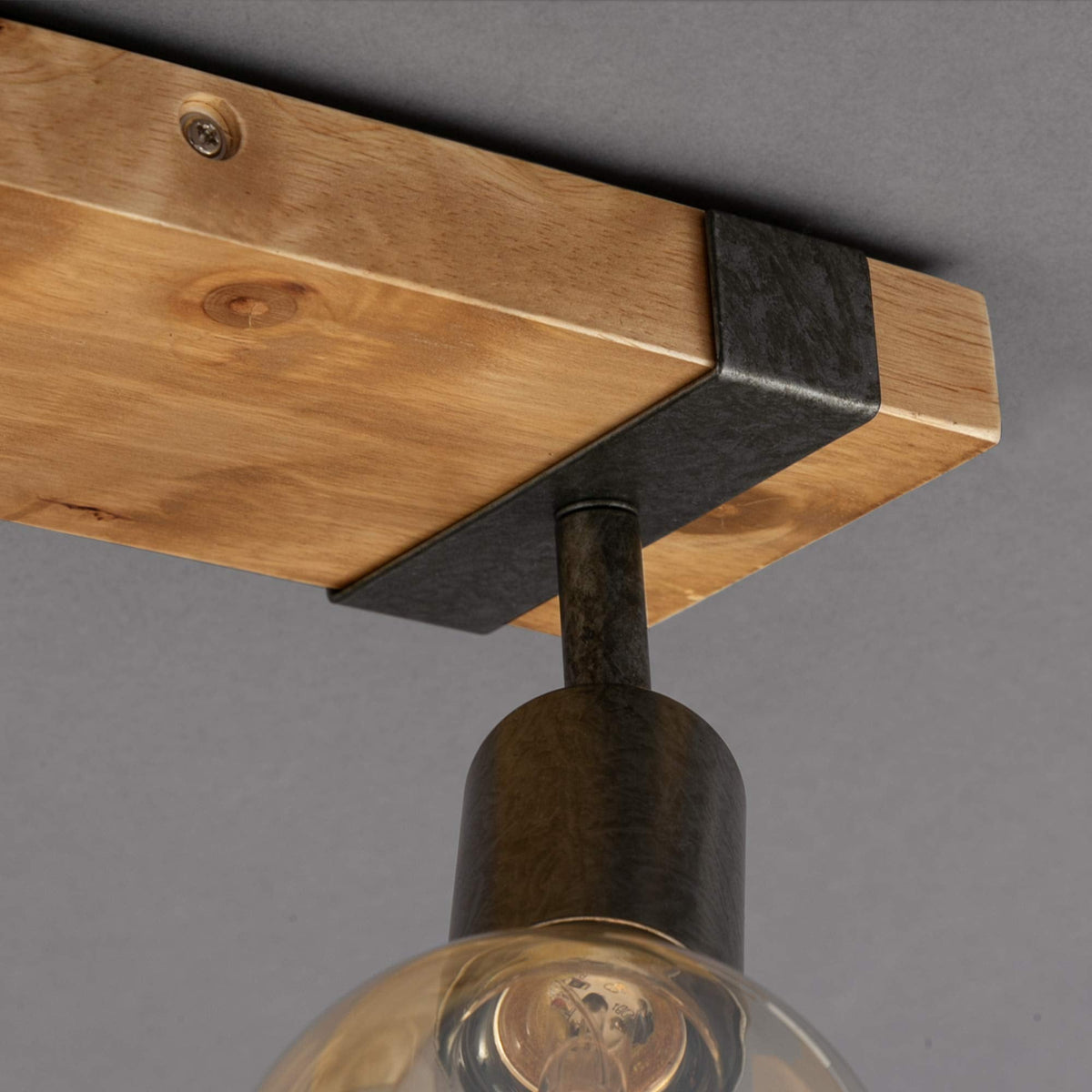 BRILONER - Vintage Ceiling Light Rotatable, 2X E27 Socket, max. 25W, Retro, Wooden Base, spot Lights Ceiling, 2 spot Lights, Ceiling Lights Living