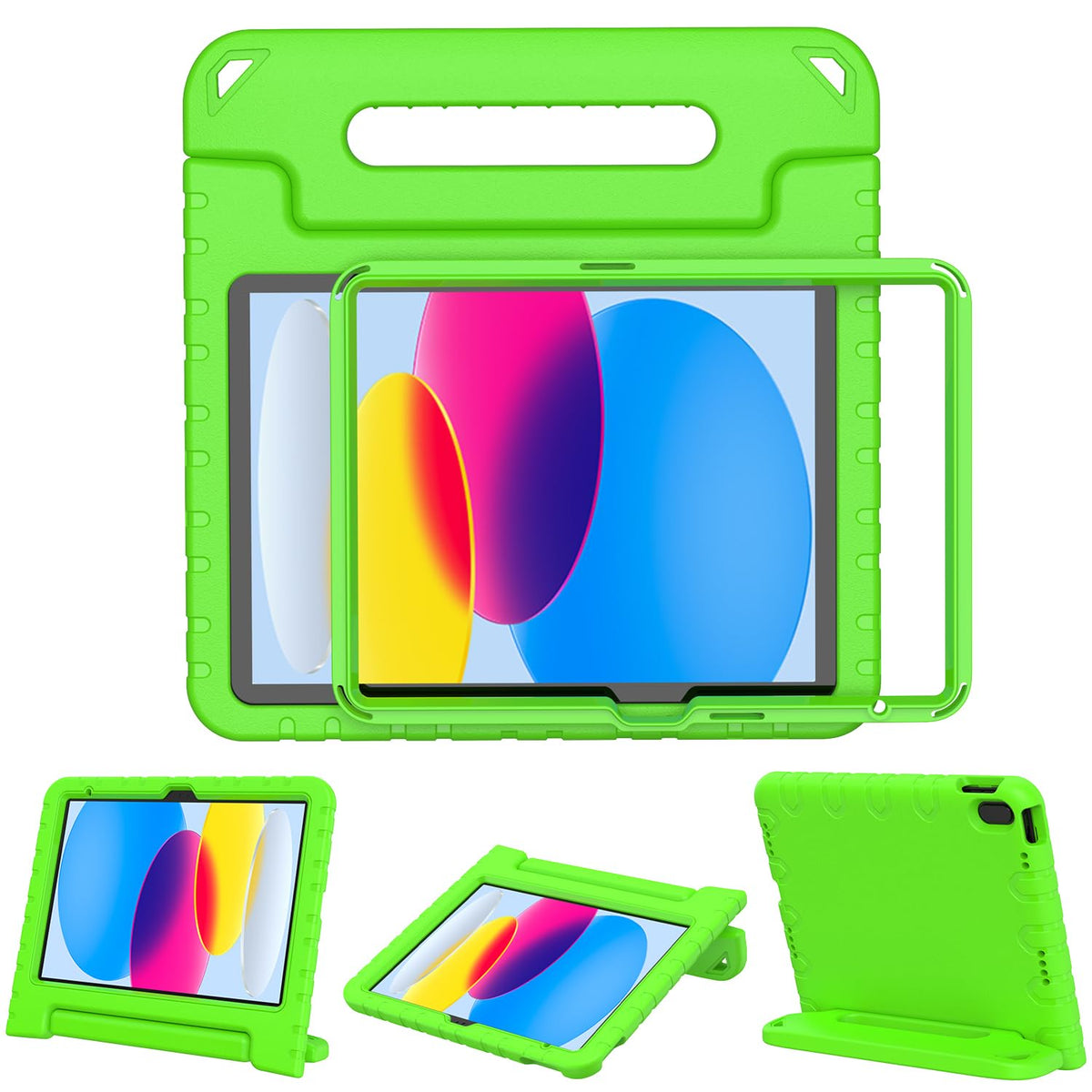 Surom Case with Built-in Screen Protector for iPad (A16) 11th/10th Generation (11/10.9 inch) 2025/2022, Shockproof Convertible Handle Stand Kids Case