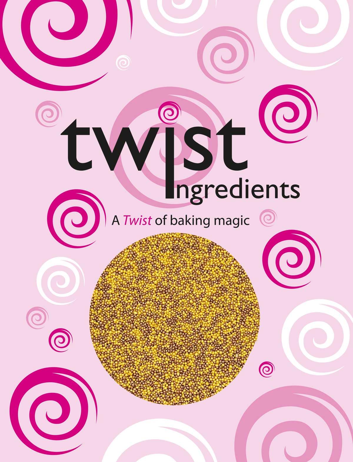 Twist Ingredients - 100s and 1000s - Christmas Bronze and Gold Mix Cake Topper Sprinkles - 800g Edible Glimmer Festive Cupcake/Cake Decorations -