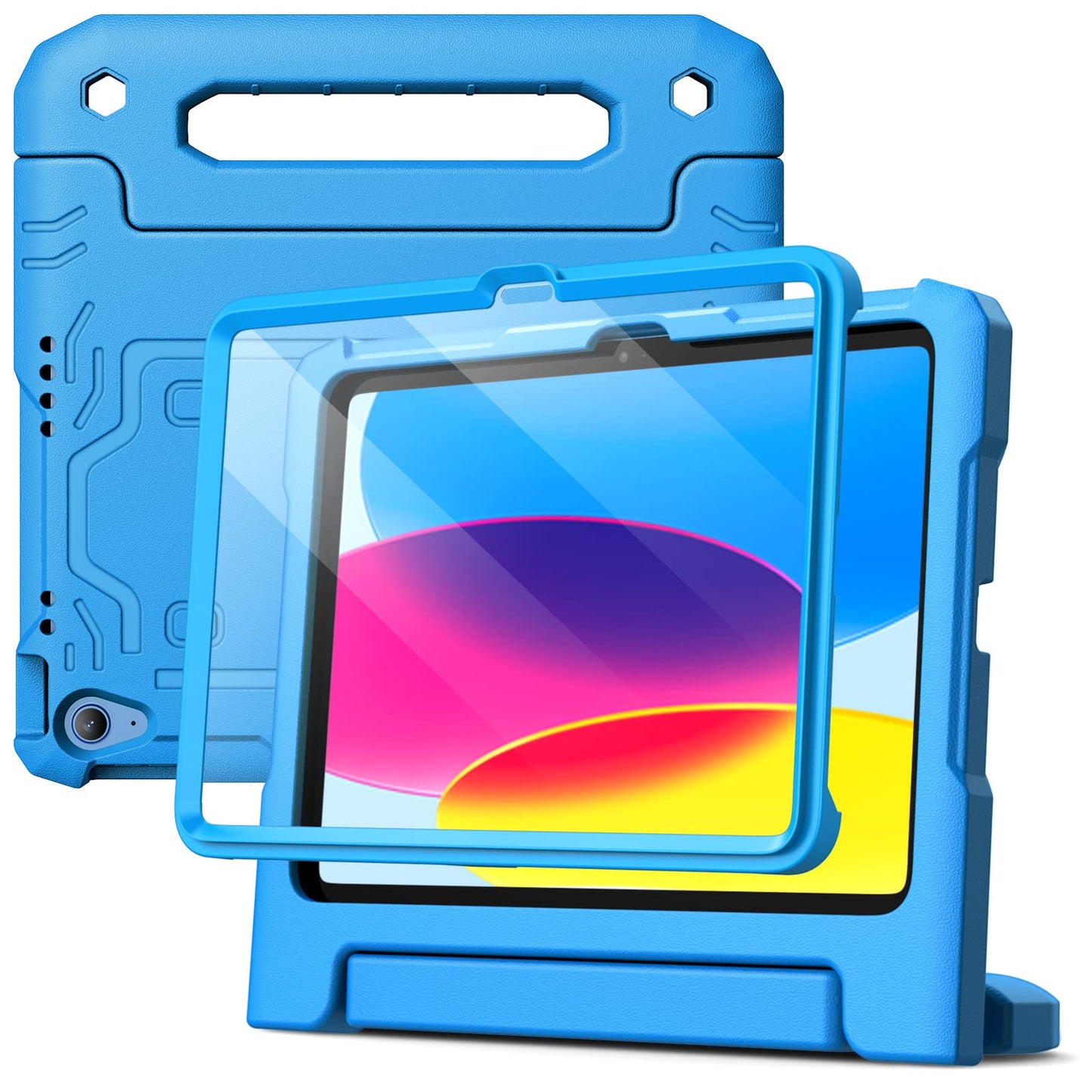 JETech Kids Case for iPad (A16) 11th/10th Generation (2025/2022) with Built-in Screen Protector, Shockproof Full-Body Handle Stand Tablet Protective